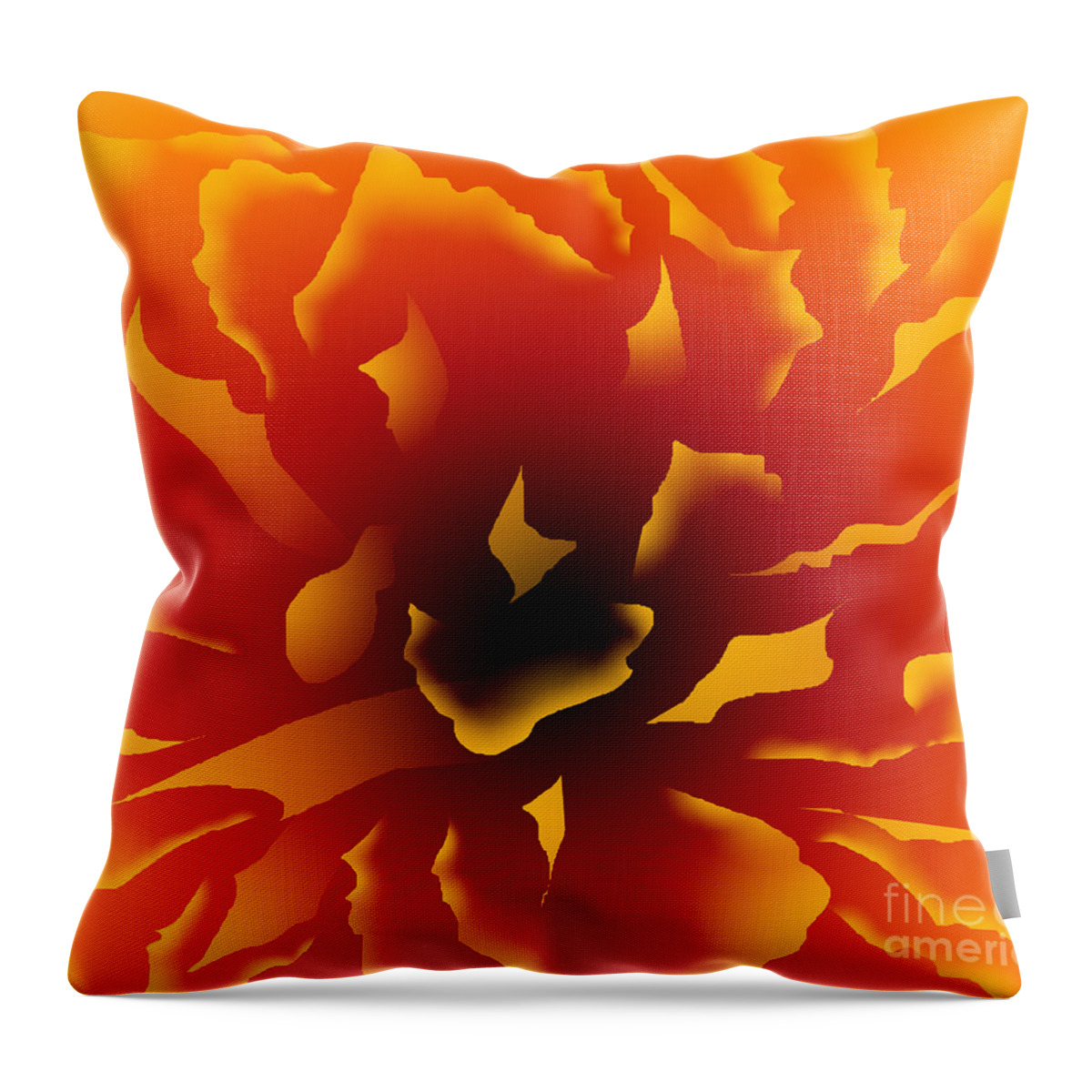 Peony Throw Pillow featuring the digital art Fire Peony by Alice Chen