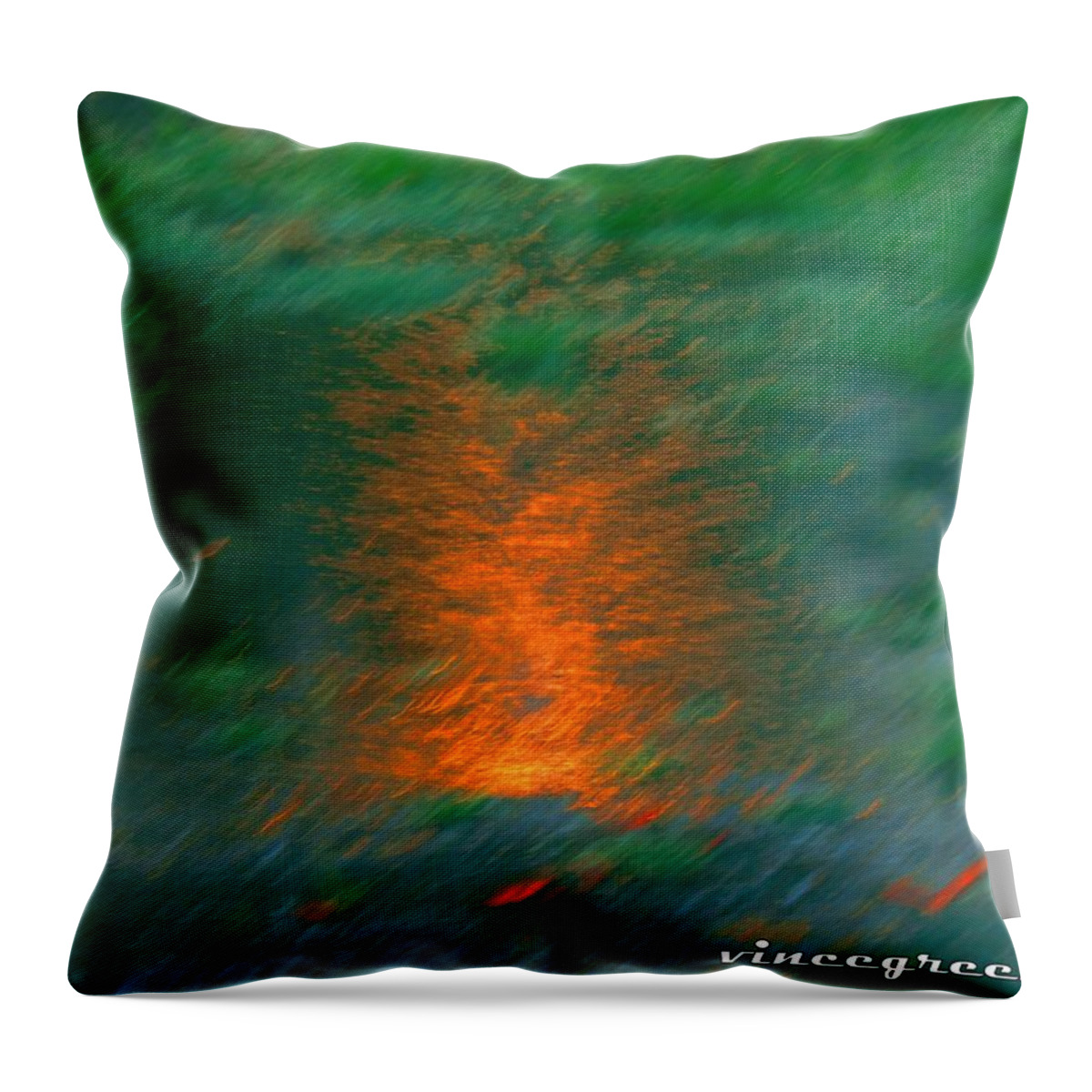 Abstract Throw Pillow featuring the digital art Fire Water by Vincent Green