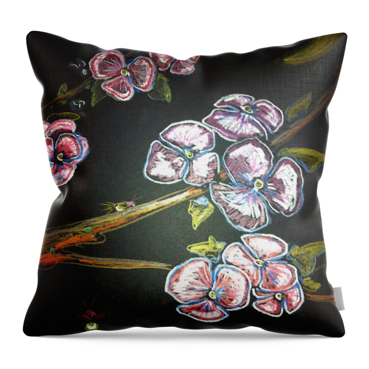 Missouri Throw Pillow featuring the pastel Fireflies and Dogwood by Alexandria Weaselwise Busen