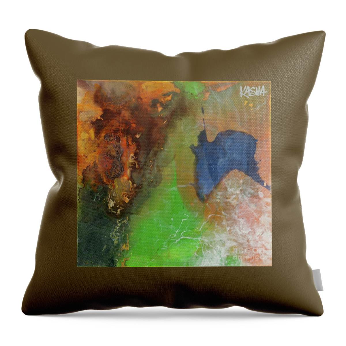 Abstract Painting Throw Pillow featuring the painting Firefly by Kasha Ritter