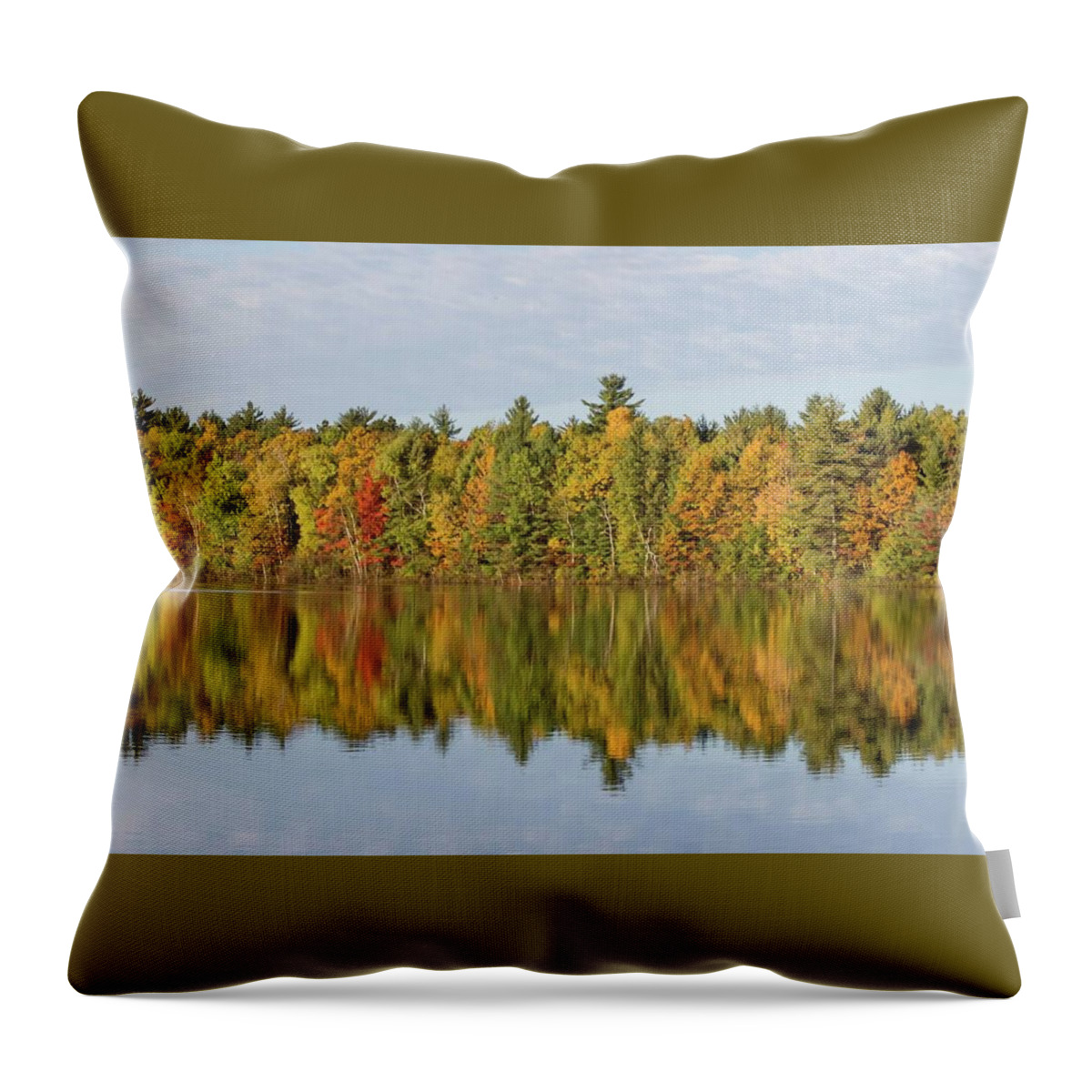 Fall Throw Pillow featuring the photograph Firefly Lake Reflection #2 by Paul Schultz