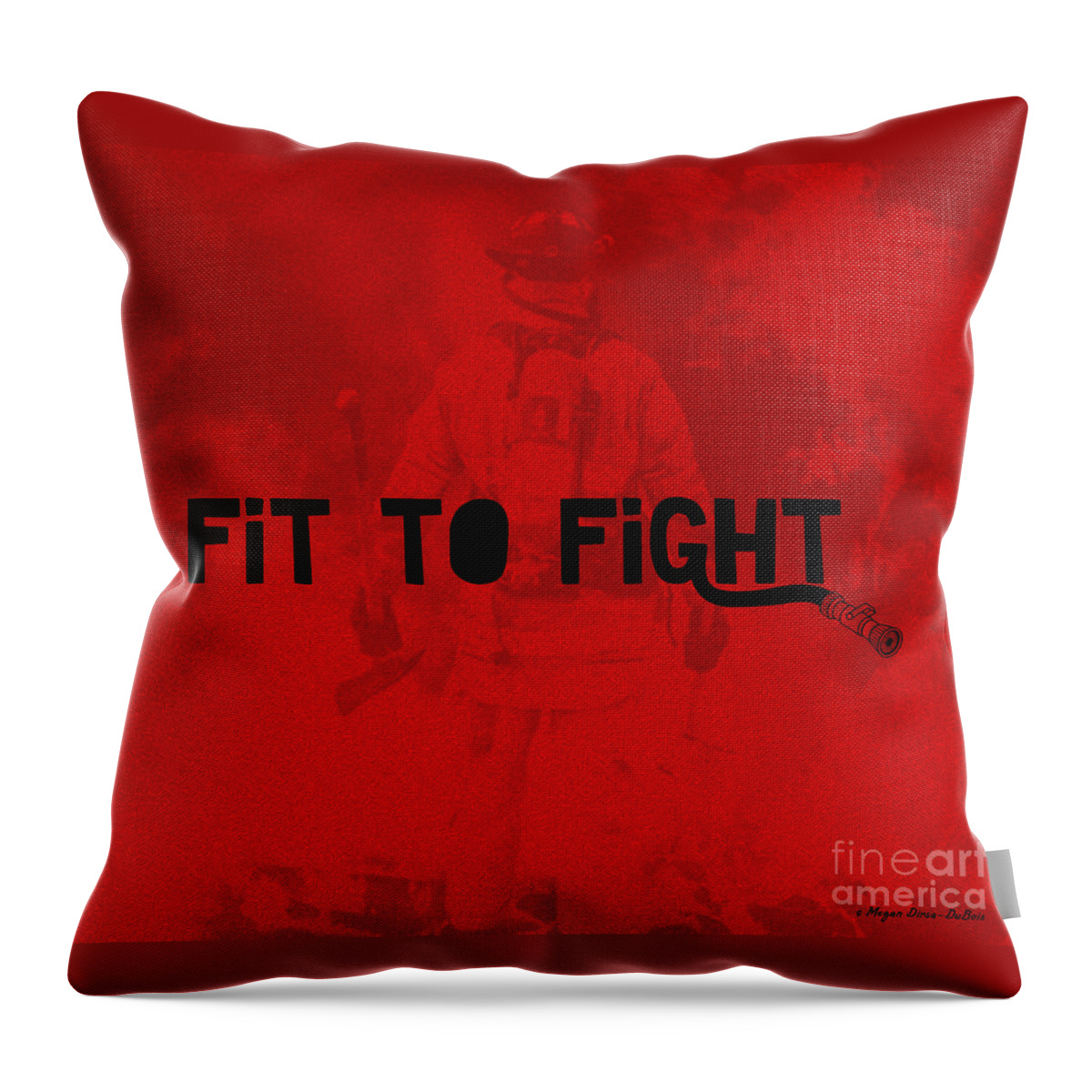 Drain Check Throw Pillow featuring the digital art Fireman in Red by Megan Dirsa-DuBois
