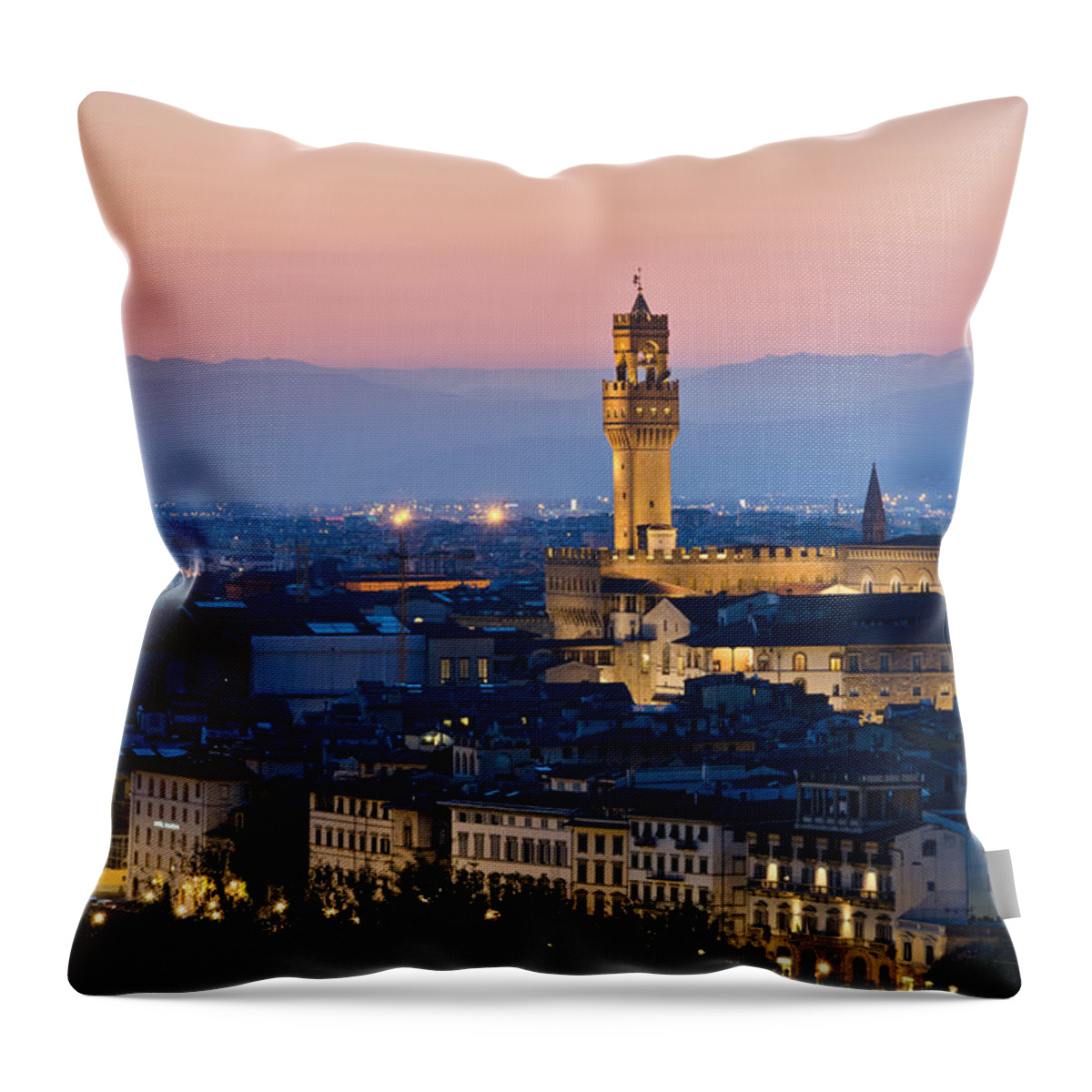 Tourist Throw Pillow featuring the photograph Firenze at Sunset by Pablo Lopez