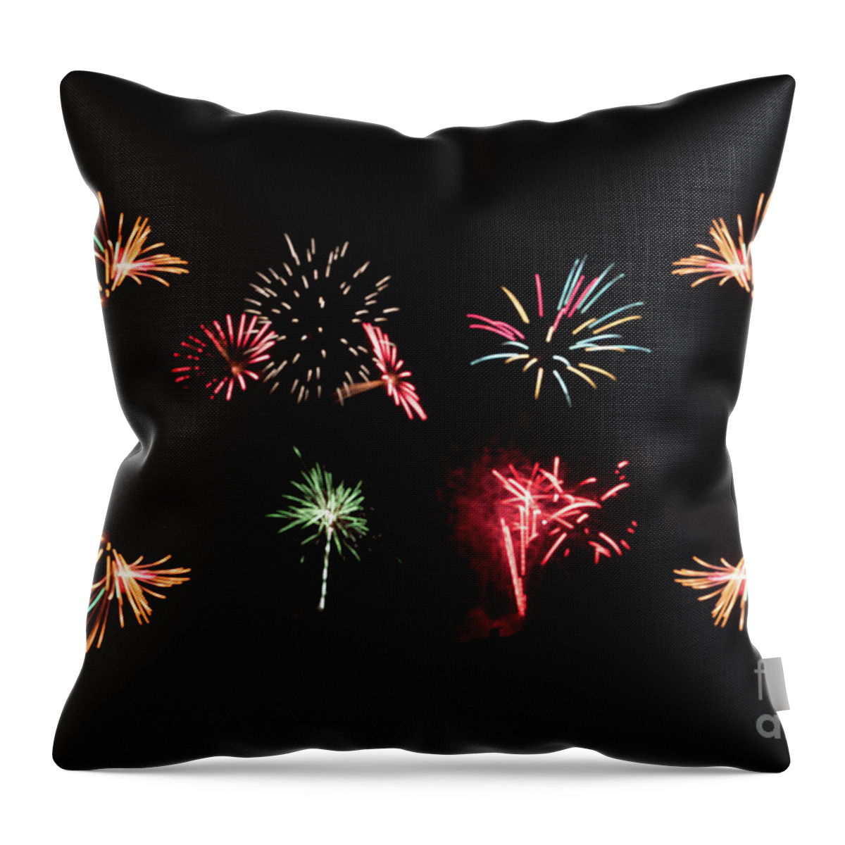 Fireworks Throw Pillow featuring the photograph Firework Frenzy by Steve Purnell
