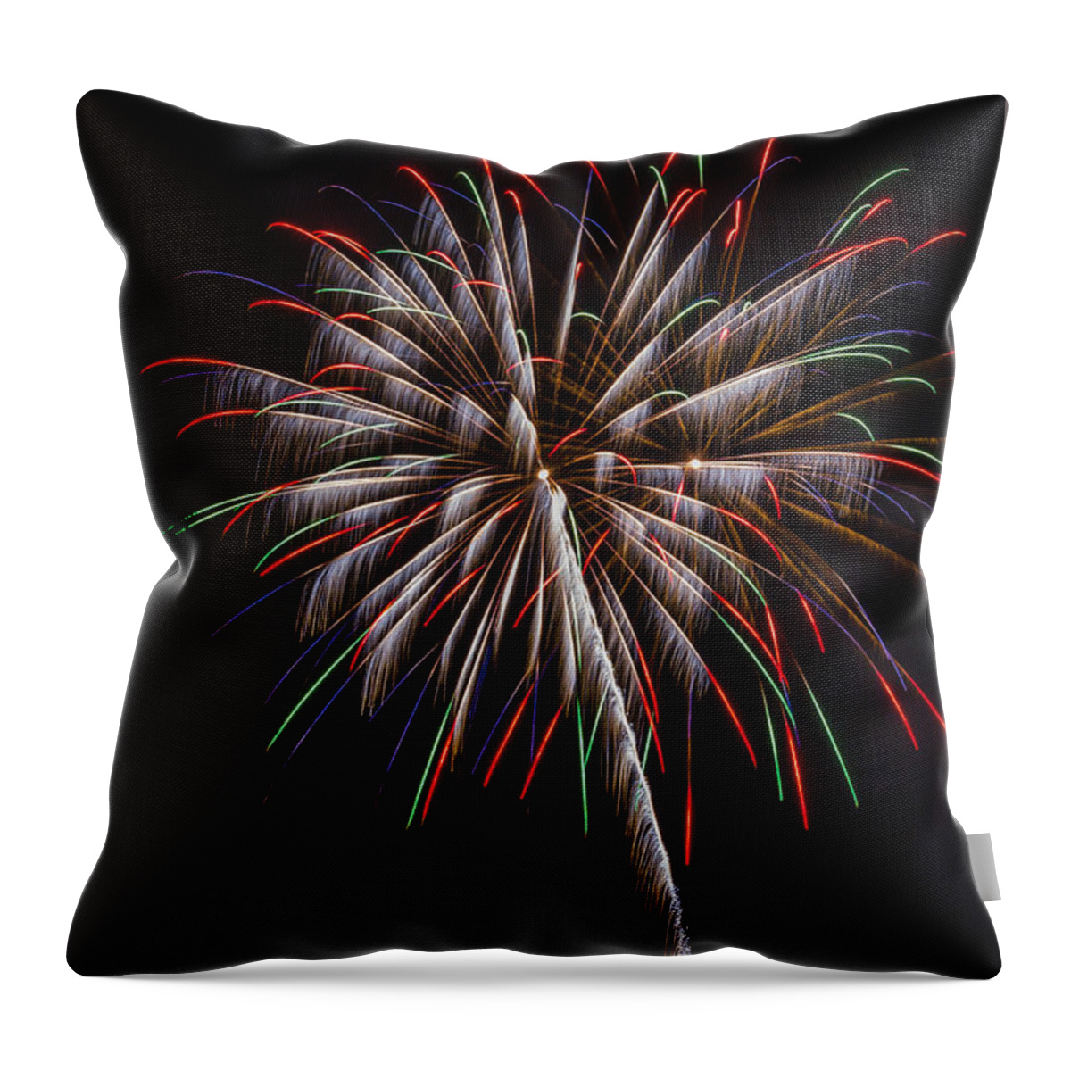 Fireworks Throw Pillow featuring the photograph Fireworks Flower by Joann Long
