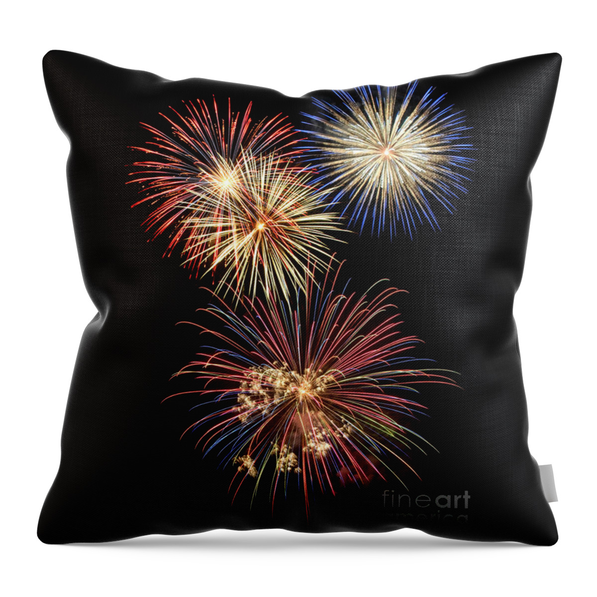 Fireworks Throw Pillow featuring the digital art Fireworks by Leah McPhail