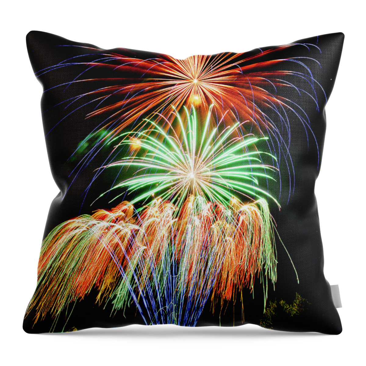 Fireworks Throw Pillow featuring the photograph Fireworks no.1 by Niels Nielsen