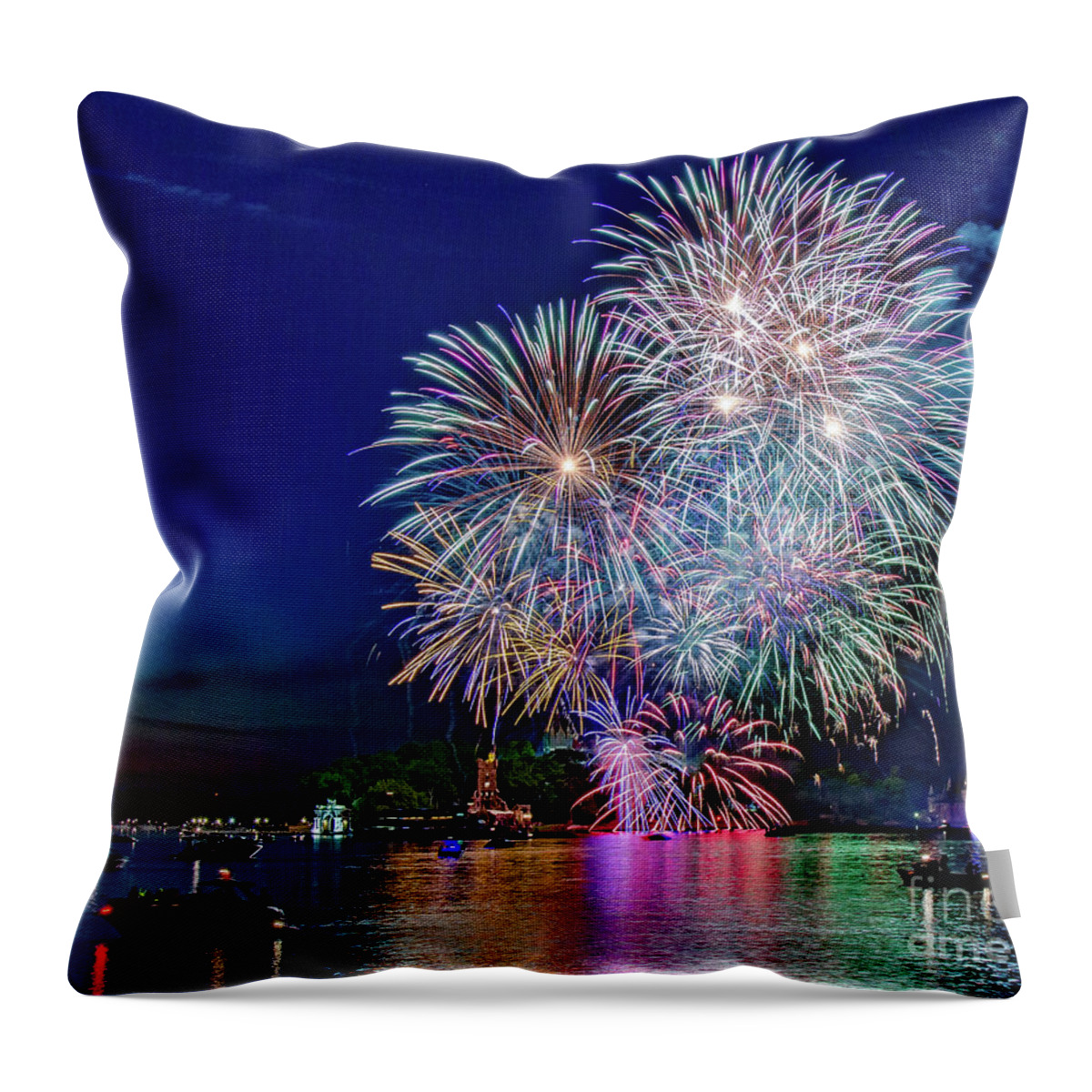 Fireworks Throw Pillow featuring the photograph Fireworks Spectacular by Rod Best