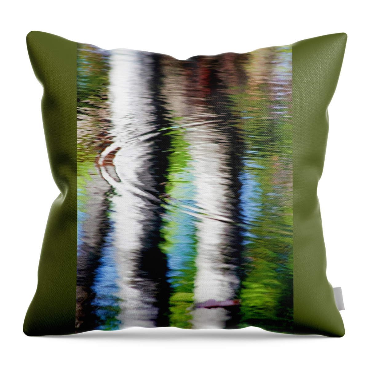 Water Throw Pillow featuring the photograph First Drop Water Reflection by Christina Rollo