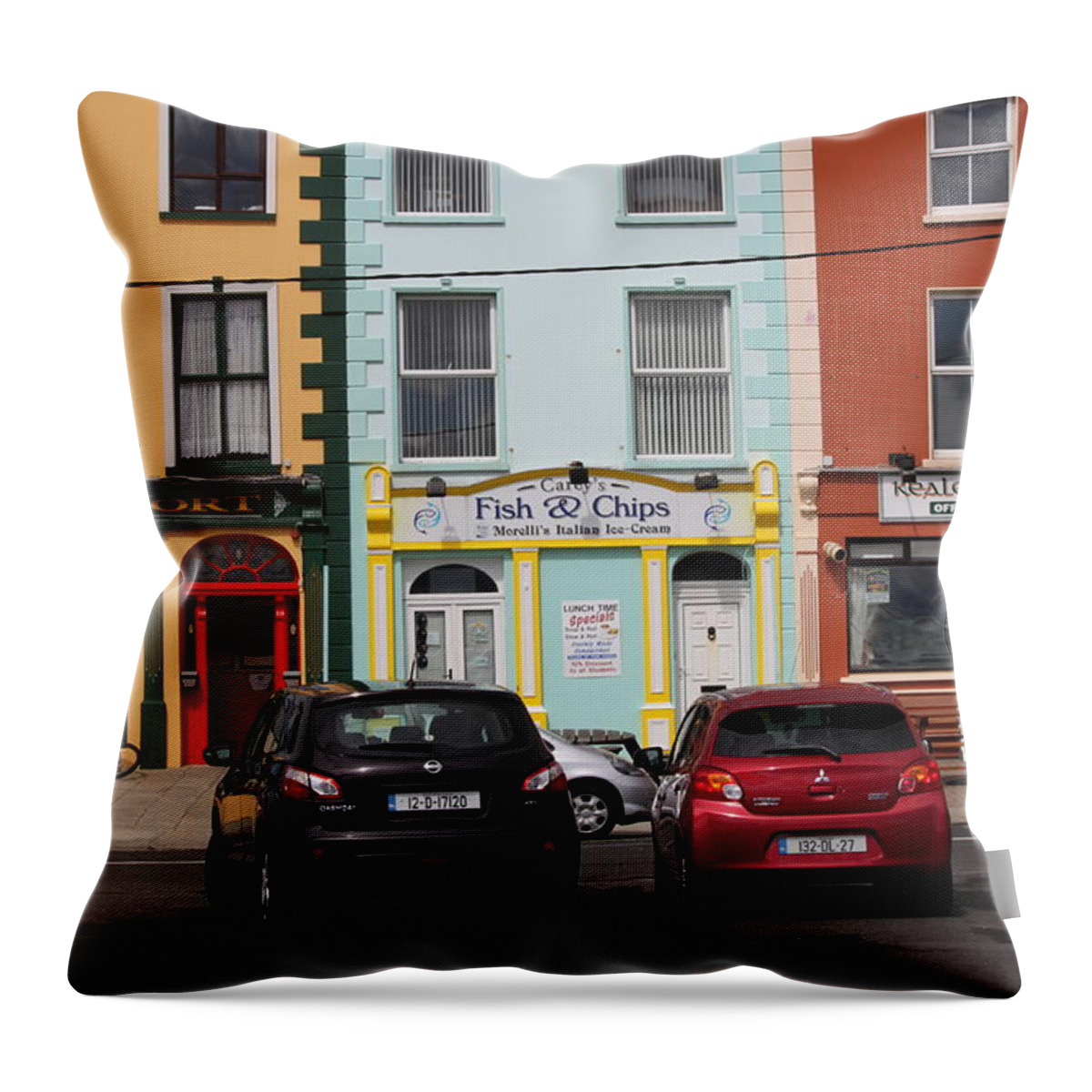 Fish And Chips Throw Pillow featuring the photograph Fish and Chips 4136 by John Moyer