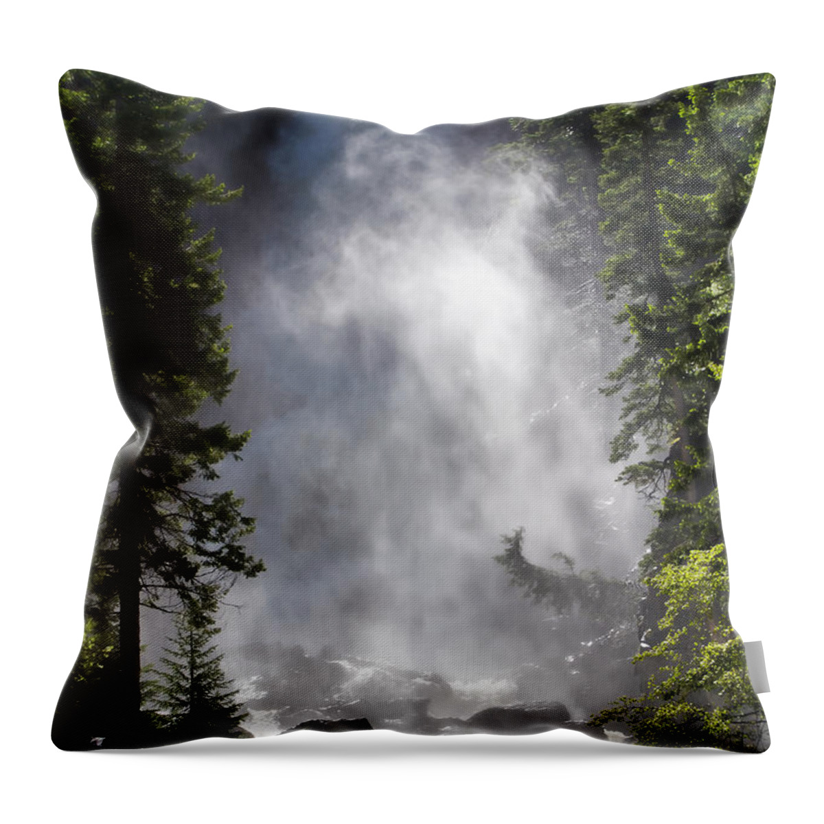 Falls Throw Pillow featuring the photograph Fish Creek Falls by Don Schwartz