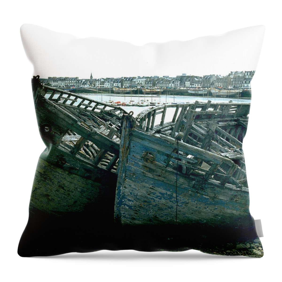 Fisher Boats Throw Pillow featuring the photograph Fisher boats by Flavia Westerwelle