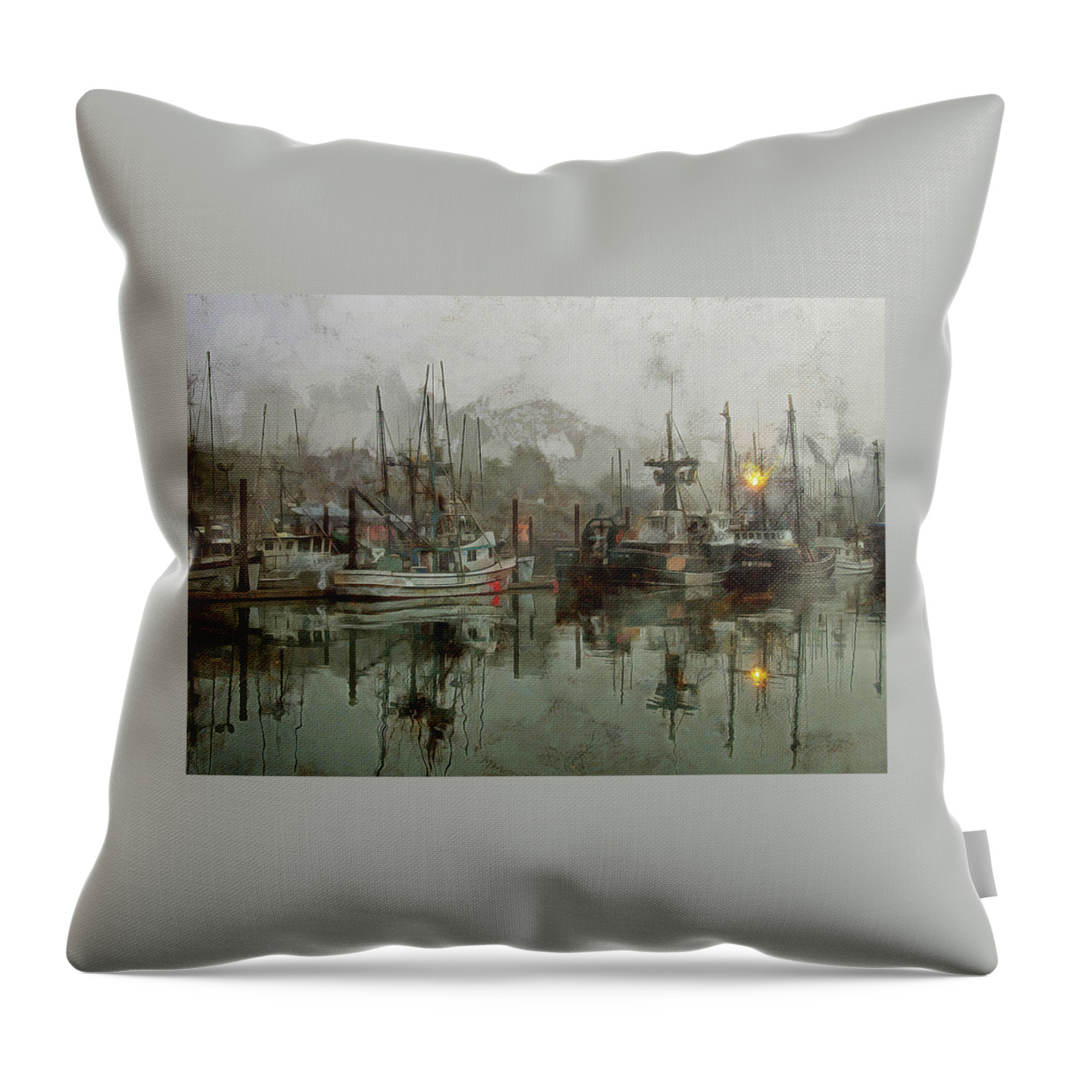 Newport Throw Pillow featuring the photograph Fishing Fleet Dock Five by Thom Zehrfeld