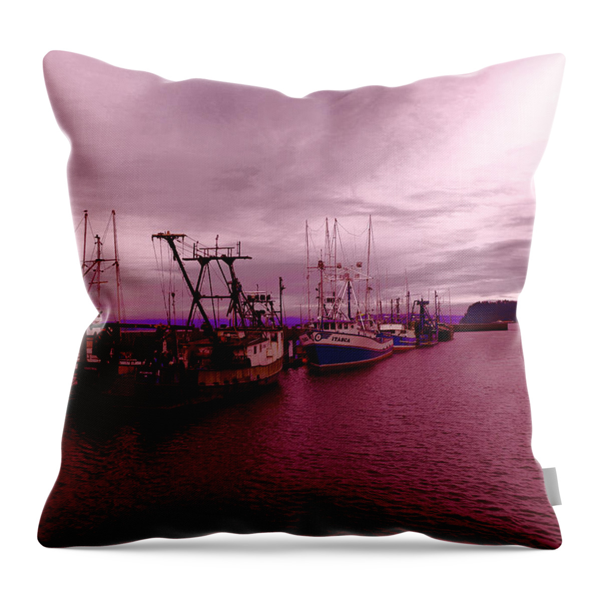 Astoria Throw Pillow featuring the photograph Fishing fleet by Jeff Swan