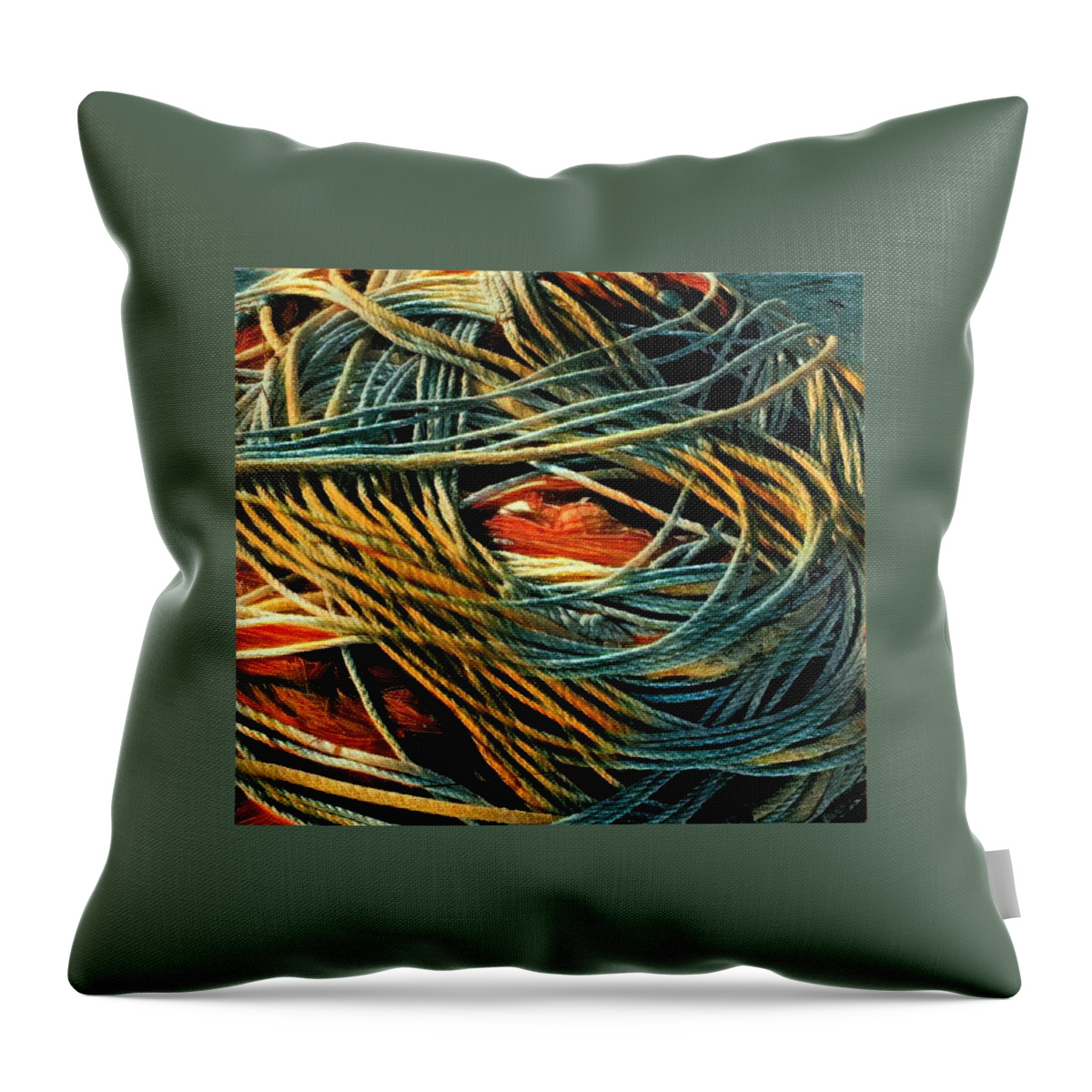 Fishing Rose Throw Pillow featuring the photograph Fishing Rope by Colette V Hera Guggenheim