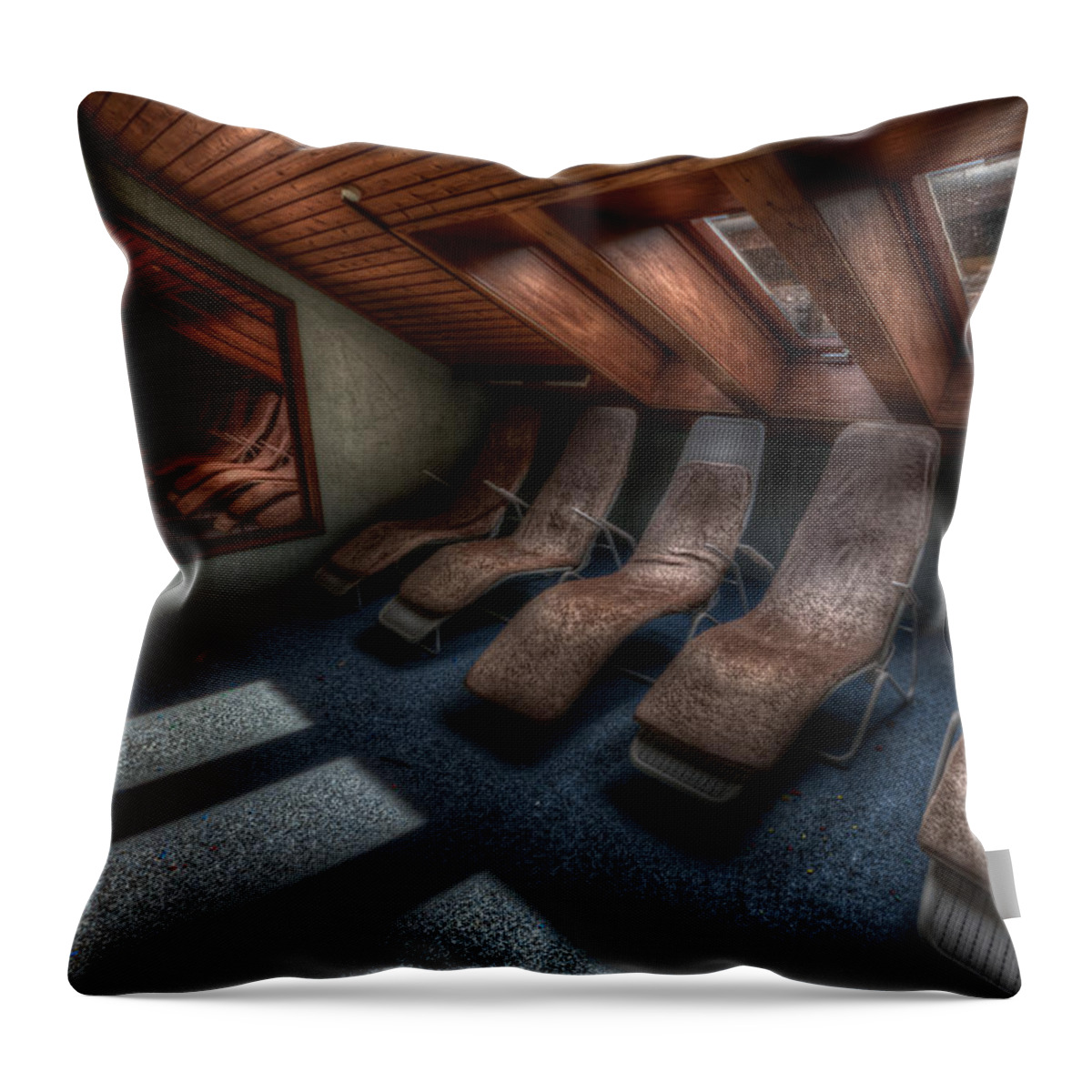 Seat Throw Pillow featuring the digital art Five in a row by Nathan Wright