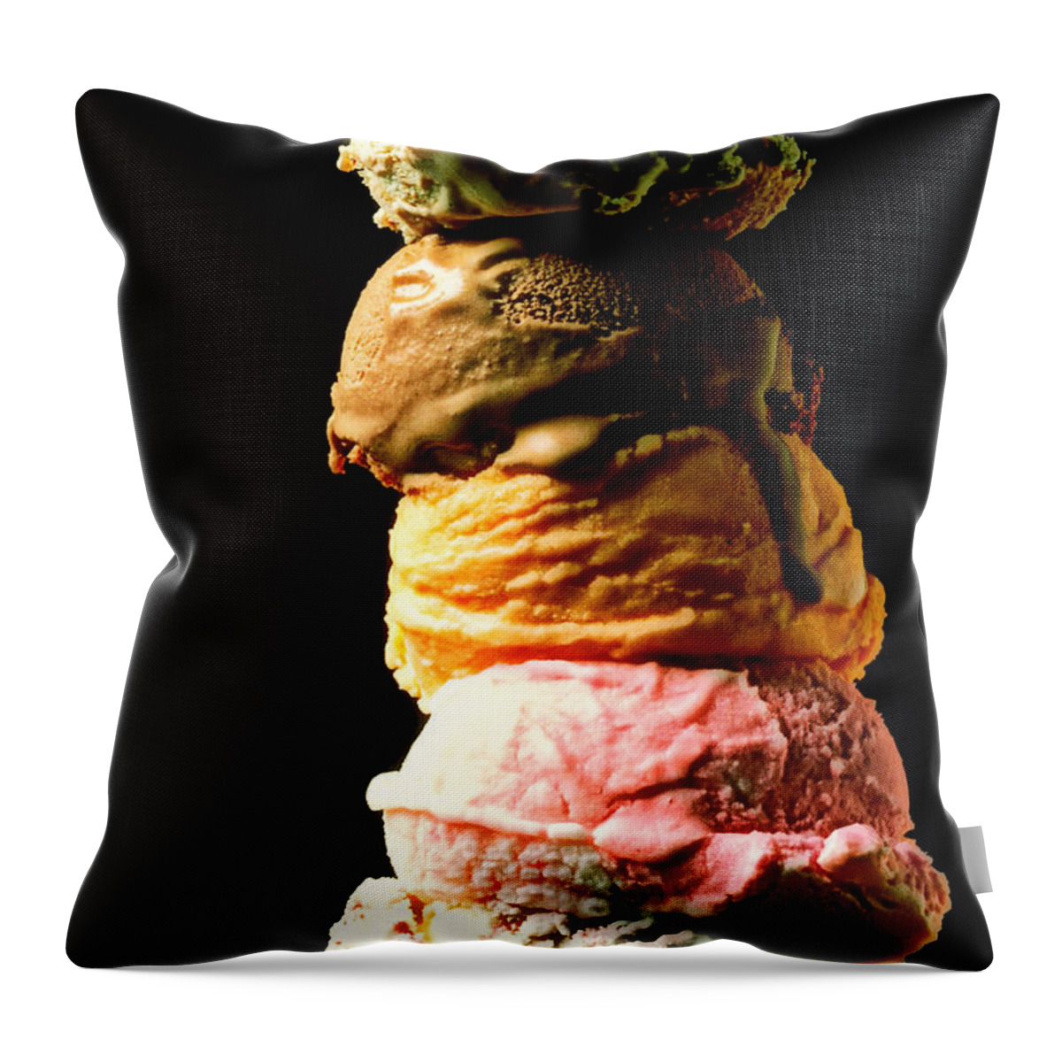 Five Scoops Throw Pillow featuring the photograph Five Scoops of Ice Cream by Garry Gay