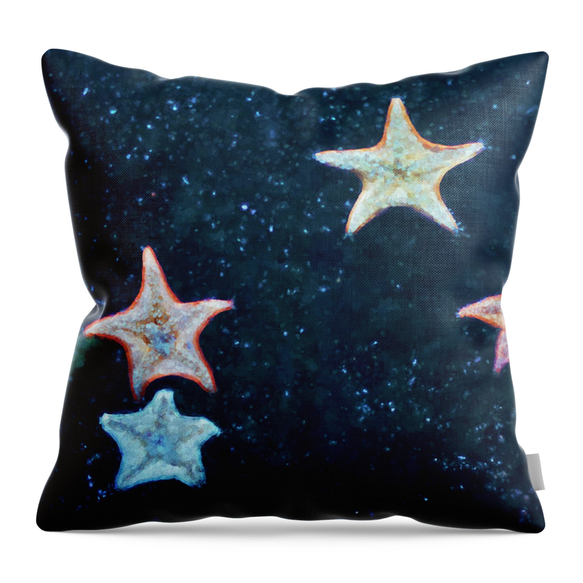 Stars Throw Pillow featuring the photograph Five Starfish by David Gordon