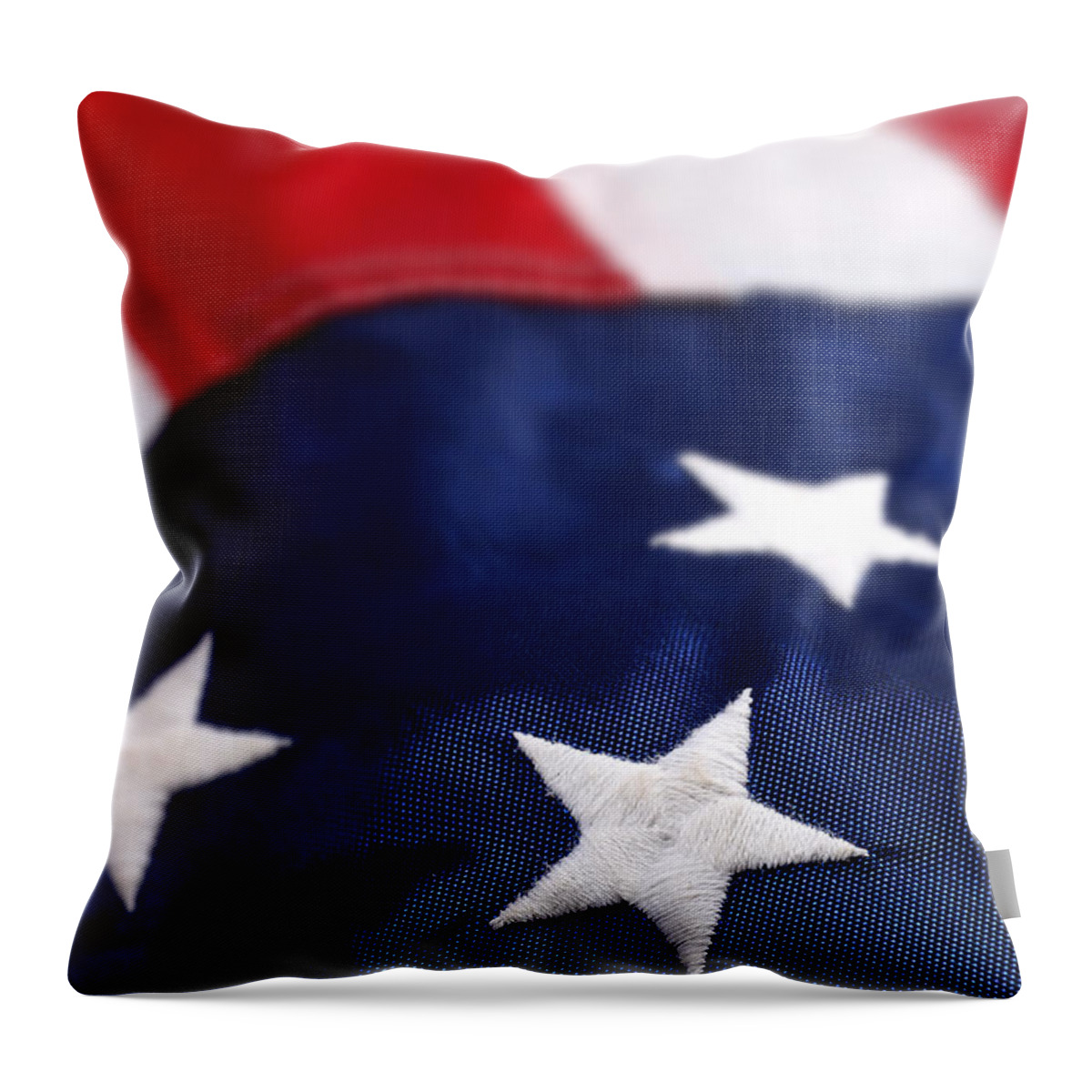 Us Usa Flag Old Glory Colors Red White Blue Throw Pillow featuring the photograph Flag 0108 by Ken DePue