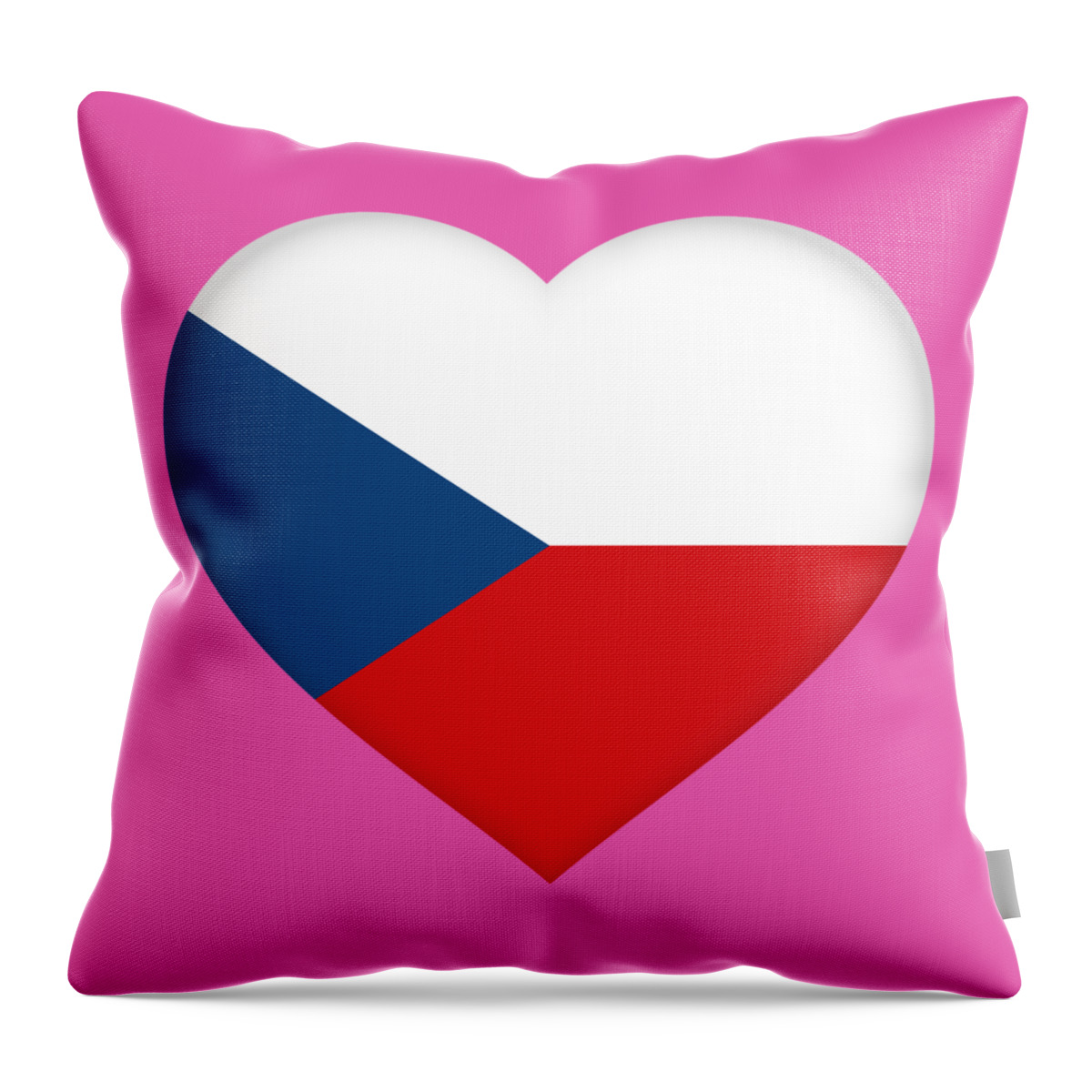 Czech Republic Throw Pillow featuring the digital art Flag of the Czech Republic Heart by Roy Pedersen