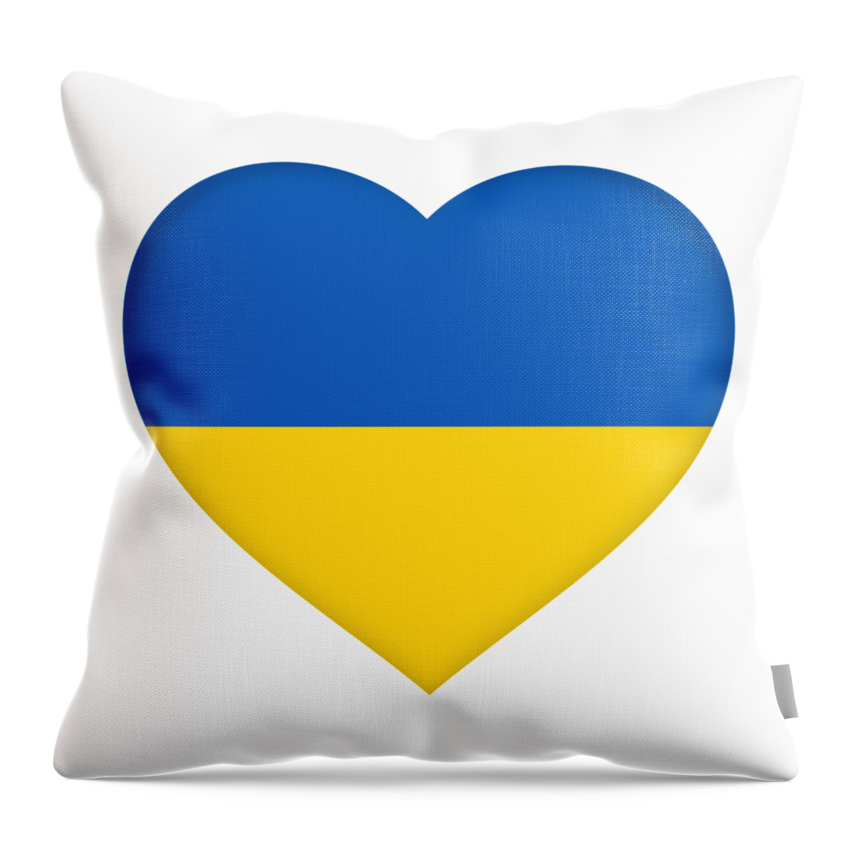 Ukraine Throw Pillow featuring the digital art Flag of the Ukraine Heart by Roy Pedersen