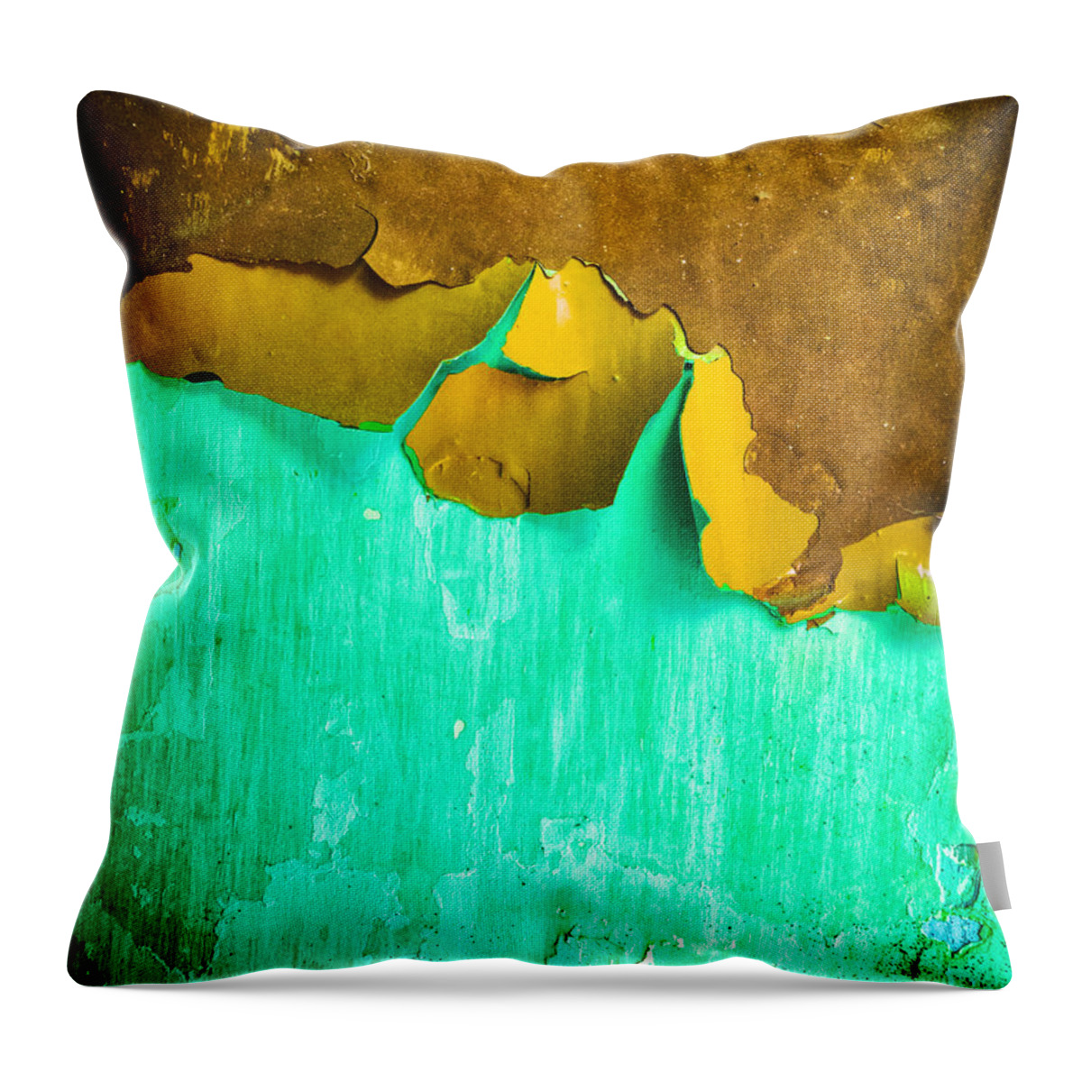 Abstract Throw Pillow featuring the photograph Flaking paint by Silvia Ganora