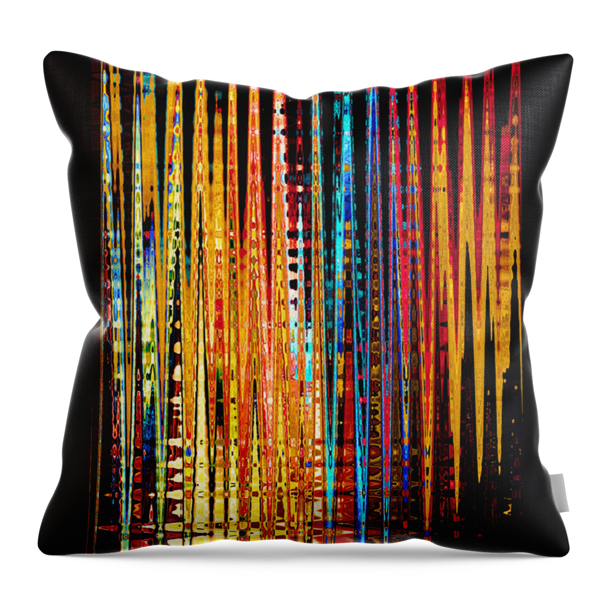 Lines Colors Flames Pattern Design Cross Crosshatch Plaid Throw Pillow featuring the digital art Flame Lines by Frances Miller