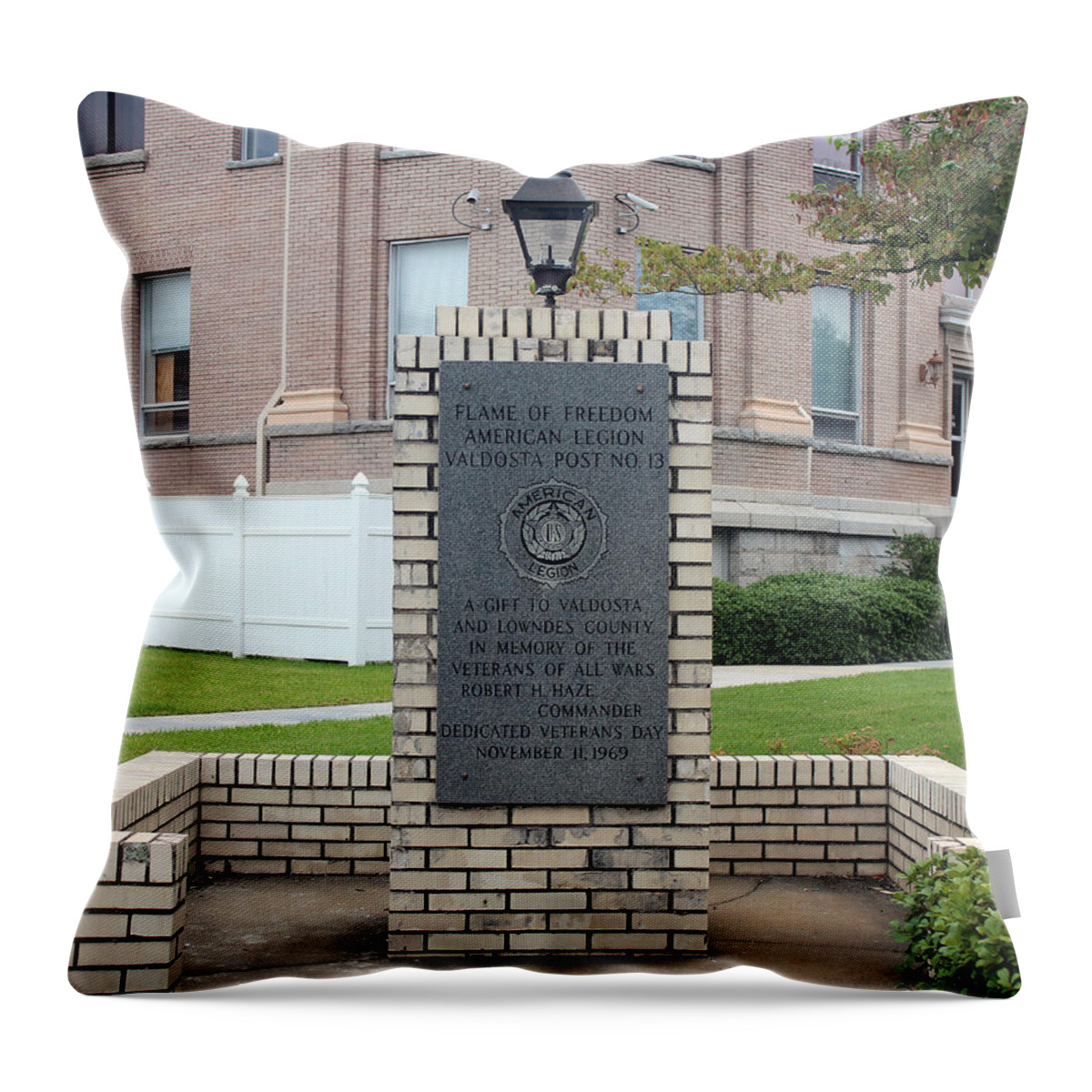 Statue Throw Pillow featuring the photograph Flame of Freedom by DB Hayes