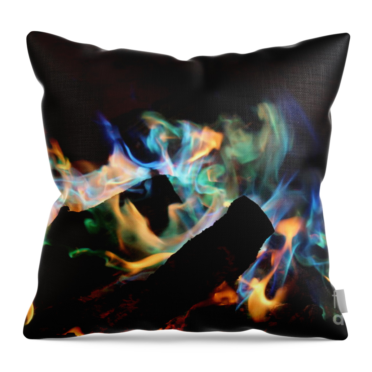 2000 Views Throw Pillow featuring the photograph Flames by Jenny Revitz Soper