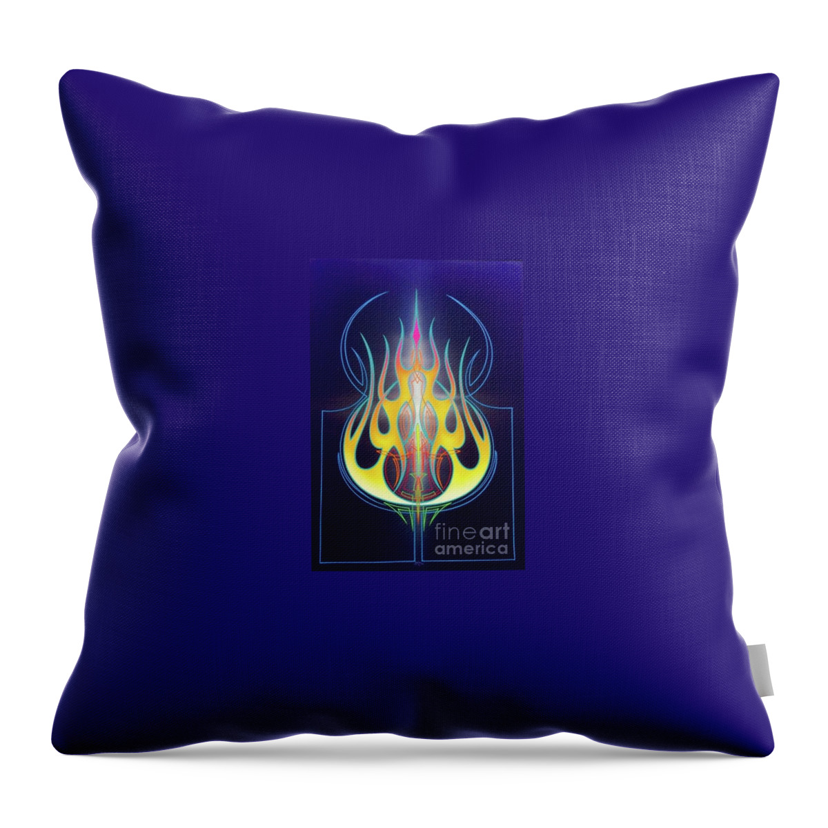 Jazz Throw Pillow featuring the painting Flaming Bass Note by Alan Johnson