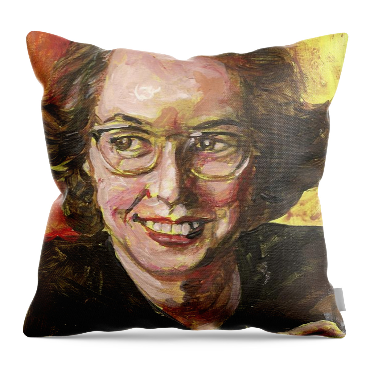 Catholic Throw Pillow featuring the painting Flannery O'Connor by Bryan Bustard