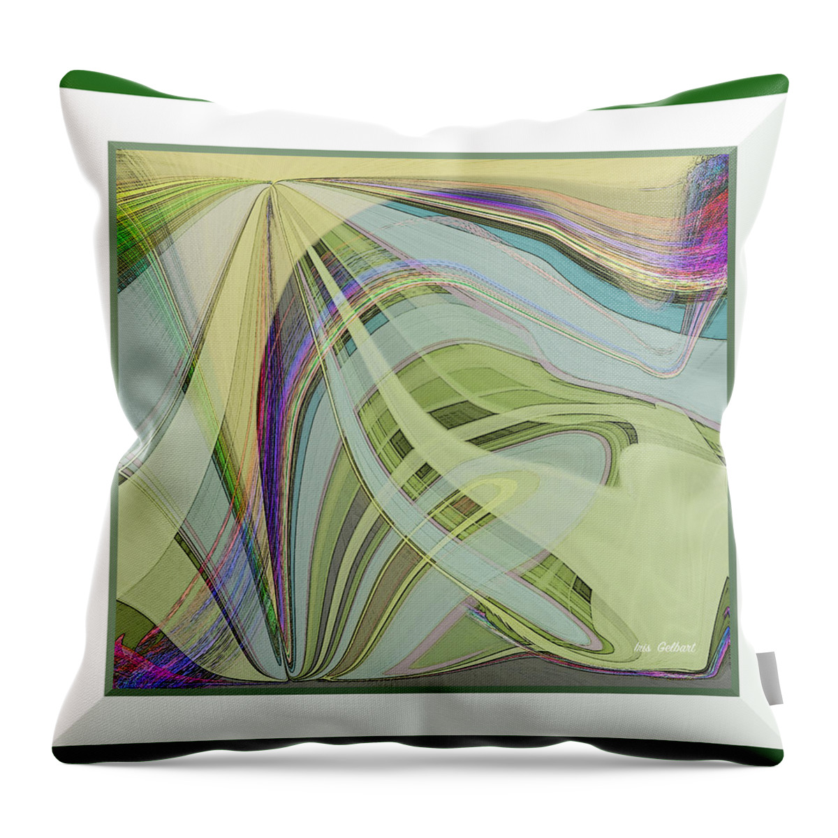 Abstract Throw Pillow featuring the digital art Flash by Iris Gelbart