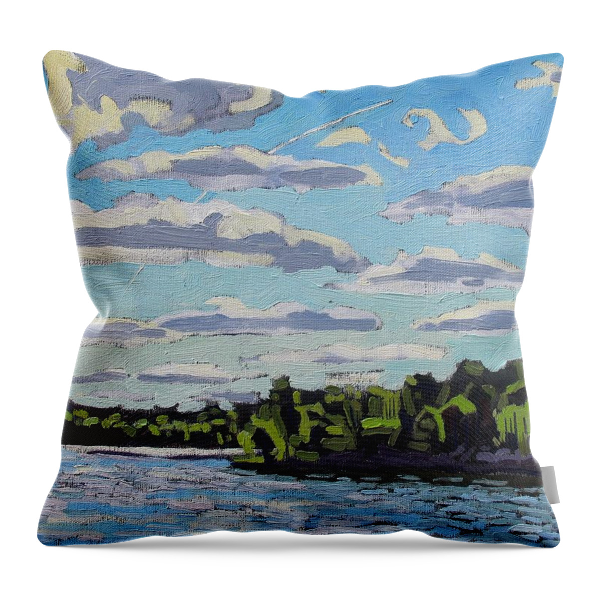 Stratocumulus Throw Pillow featuring the painting Flat SC by Phil Chadwick