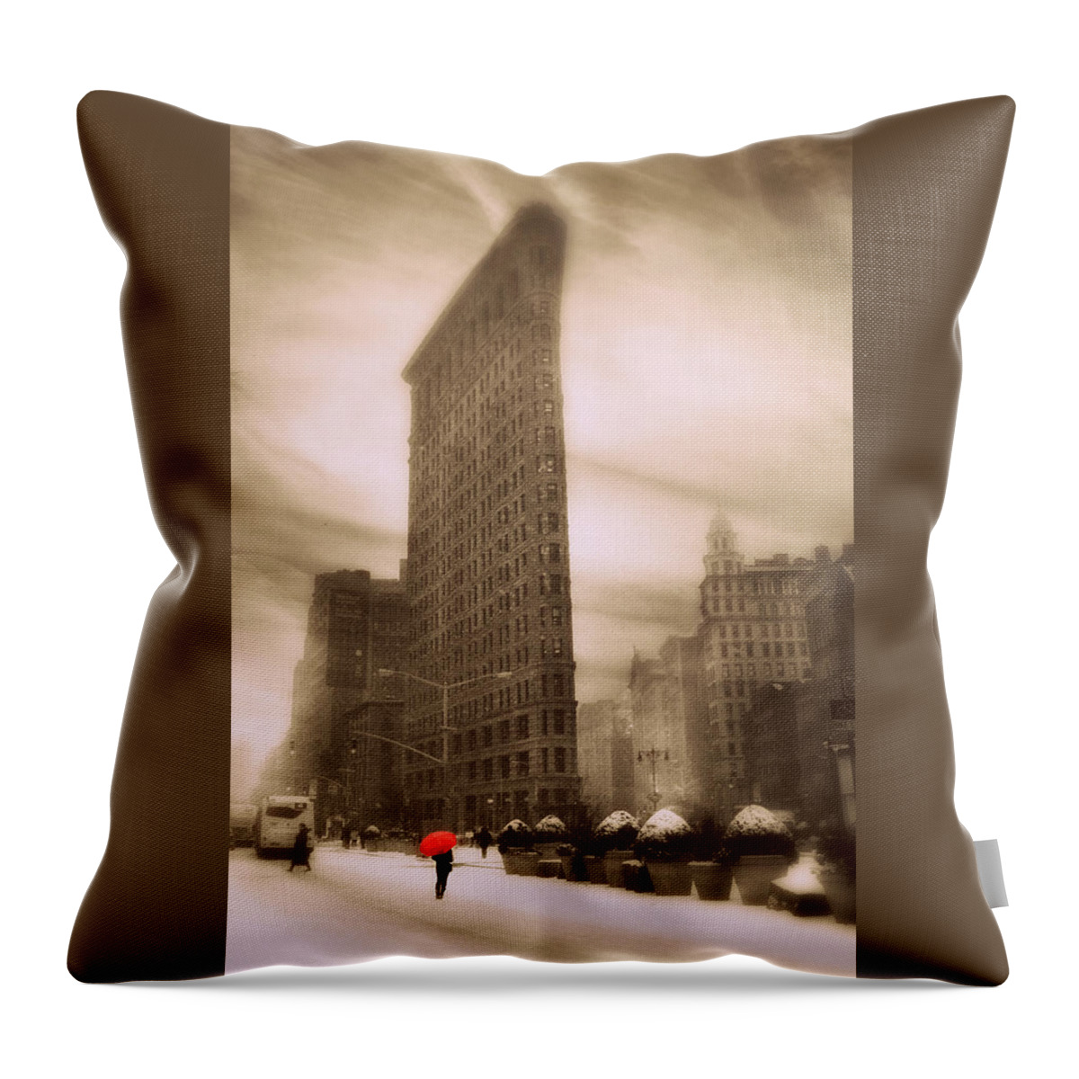 Flatiron Throw Pillow featuring the photograph Flatiron on Fifth by Jessica Jenney