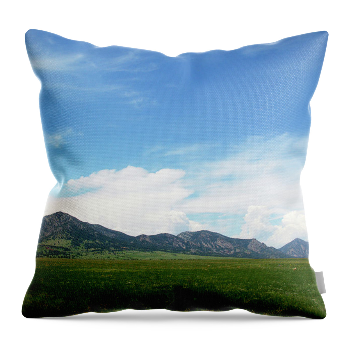 Colorado Throw Pillow featuring the photograph Flatirons from Afar by Kristin Davidson
