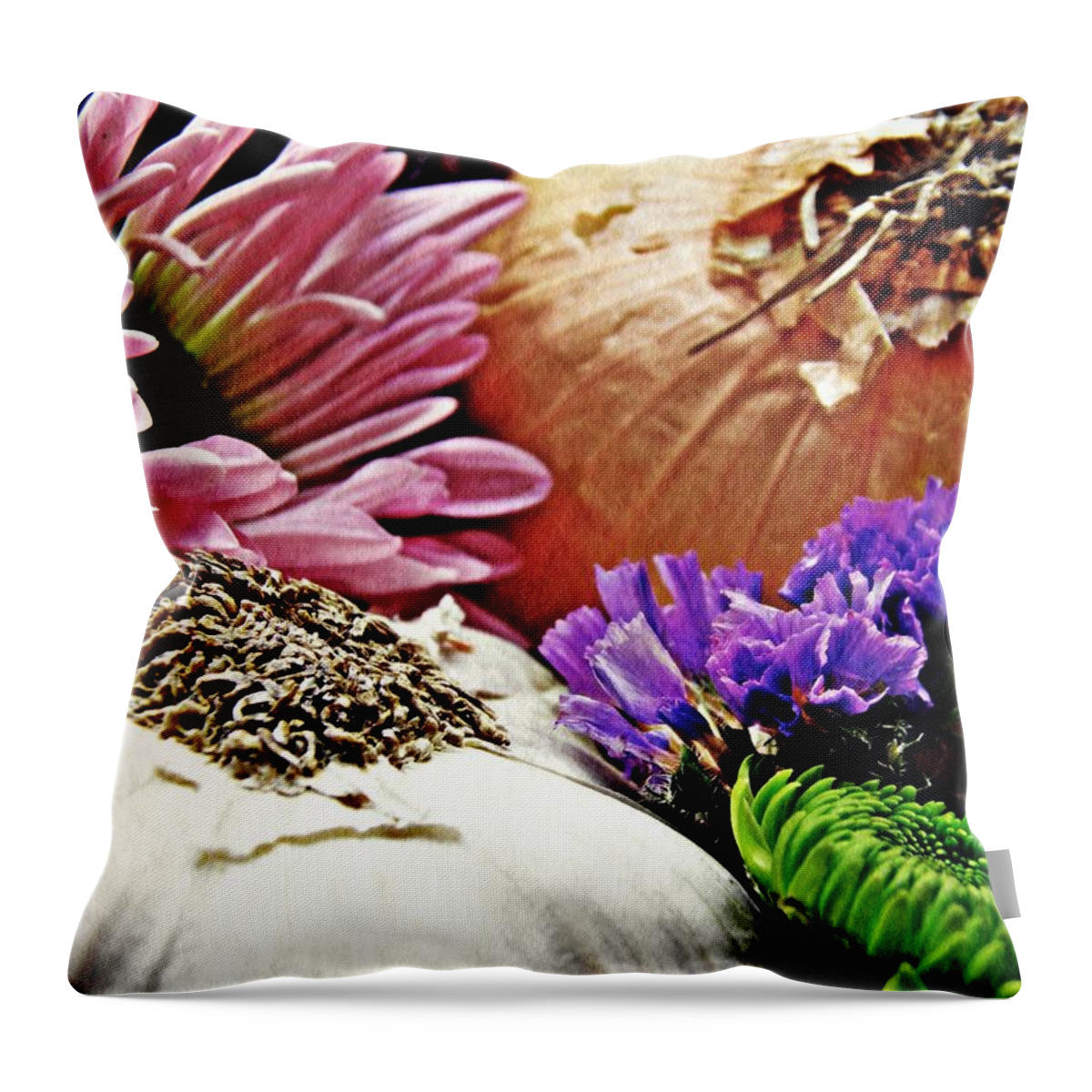 Garlic Throw Pillow featuring the photograph Flavored with Onion and Garlic by Sarah Loft