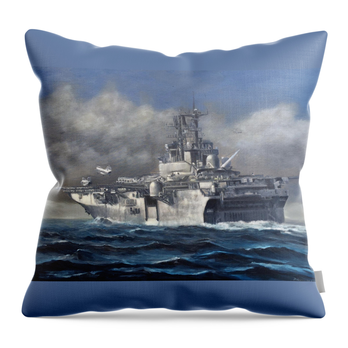 Flight Throw Pillow featuring the painting Flight Ops by Stephen Roberson
