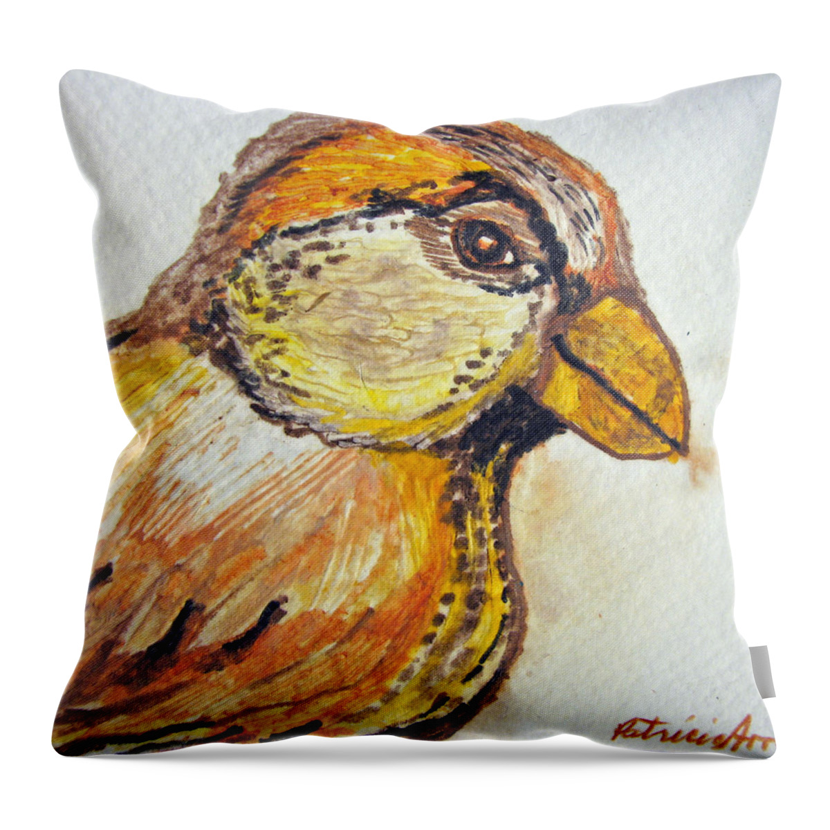 Birds Throw Pillow featuring the painting Flight Organizer-NE Surf and Turf by Patricia Arroyo