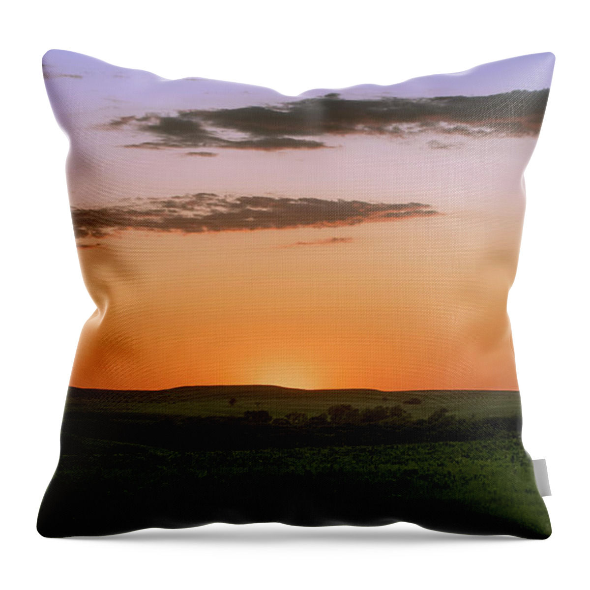 Kansas Throw Pillow featuring the photograph Flint Hills Sunset by David Drew