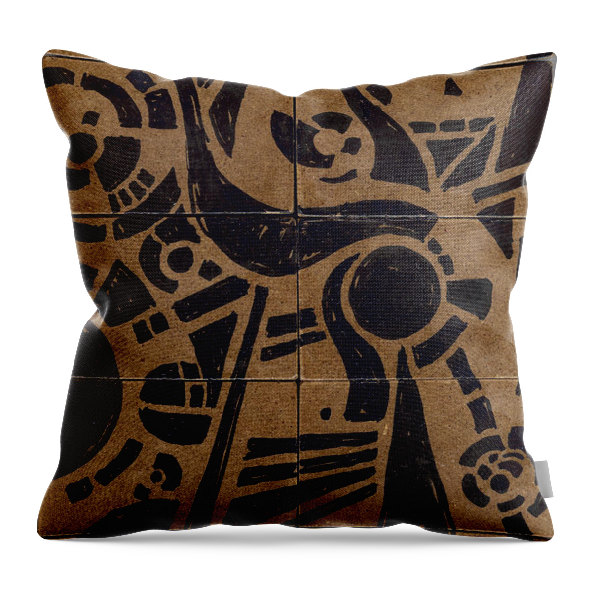 Pattern Throw Pillow featuring the drawing Flipside 1 Panel C by Joseph A Langley