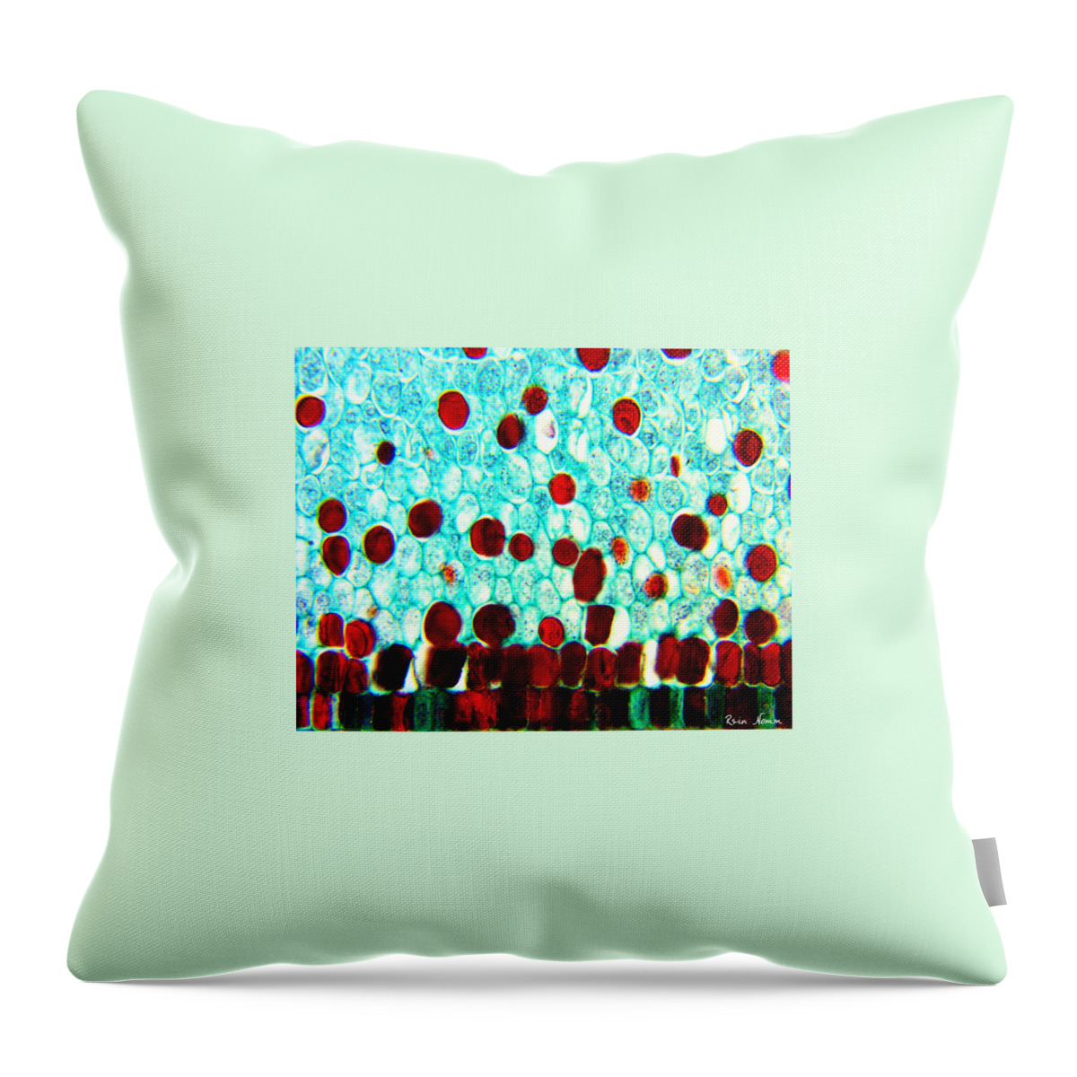 Microscopic Abstract Throw Pillow featuring the photograph Floating Away by Rein Nomm