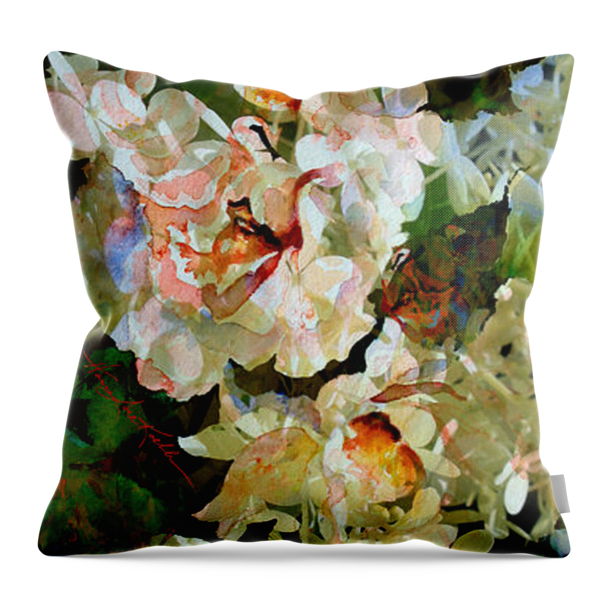 Flowers Throw Pillow featuring the painting Floral Fiction by Hanne Lore Koehler