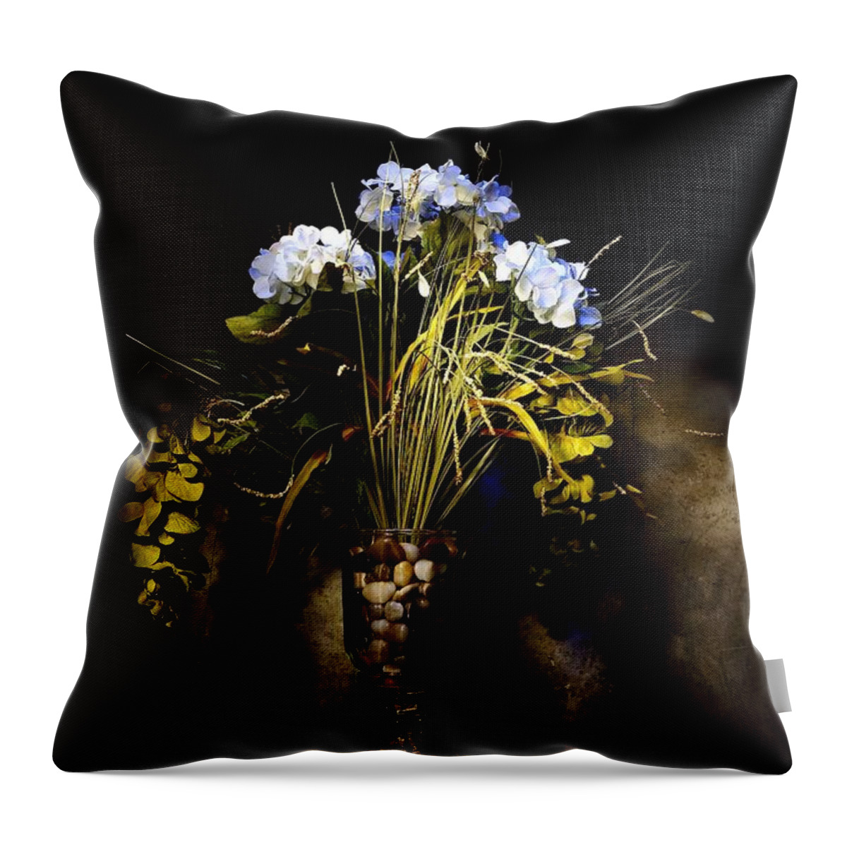 Floral Arrangement Throw Pillow featuring the photograph Floral Light Paint 3 by David Andersen