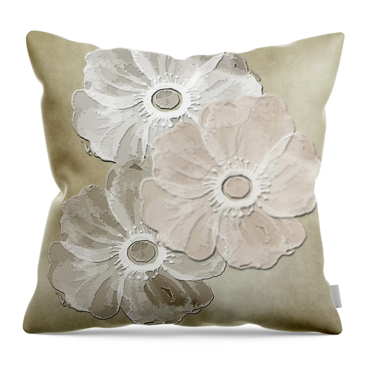 Flowers Throw Pillow featuring the digital art Floral Pattern by Judy Hall-Folde