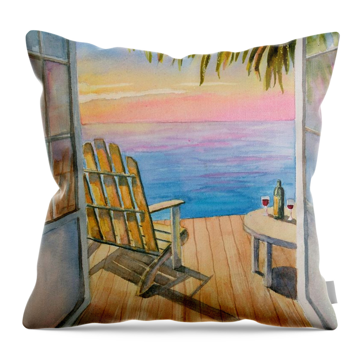 Florida Throw Pillow featuring the painting Florida Sunset by Petra Burgmann