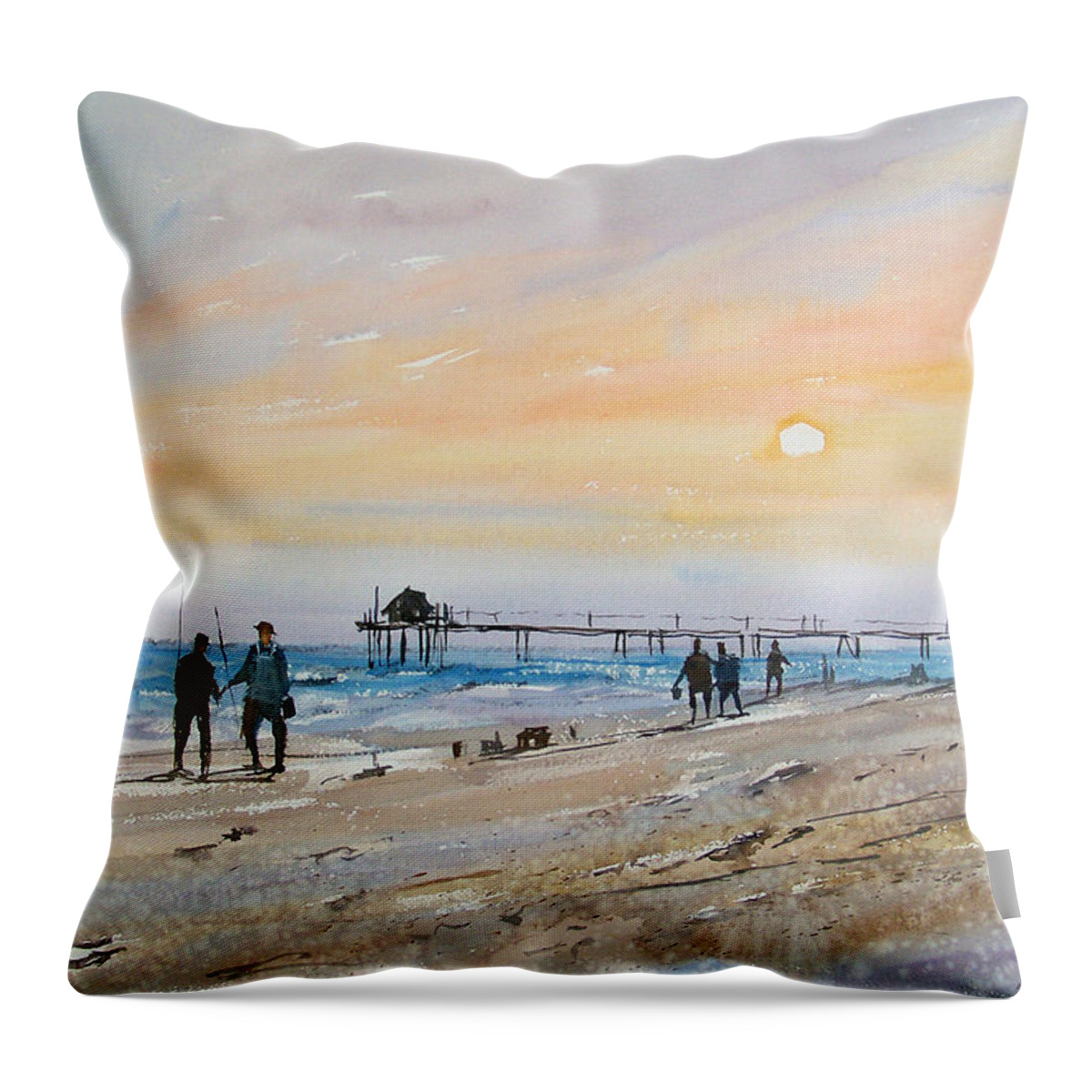 Landscape Throw Pillow featuring the painting Florida Sunset by Ryan Radke