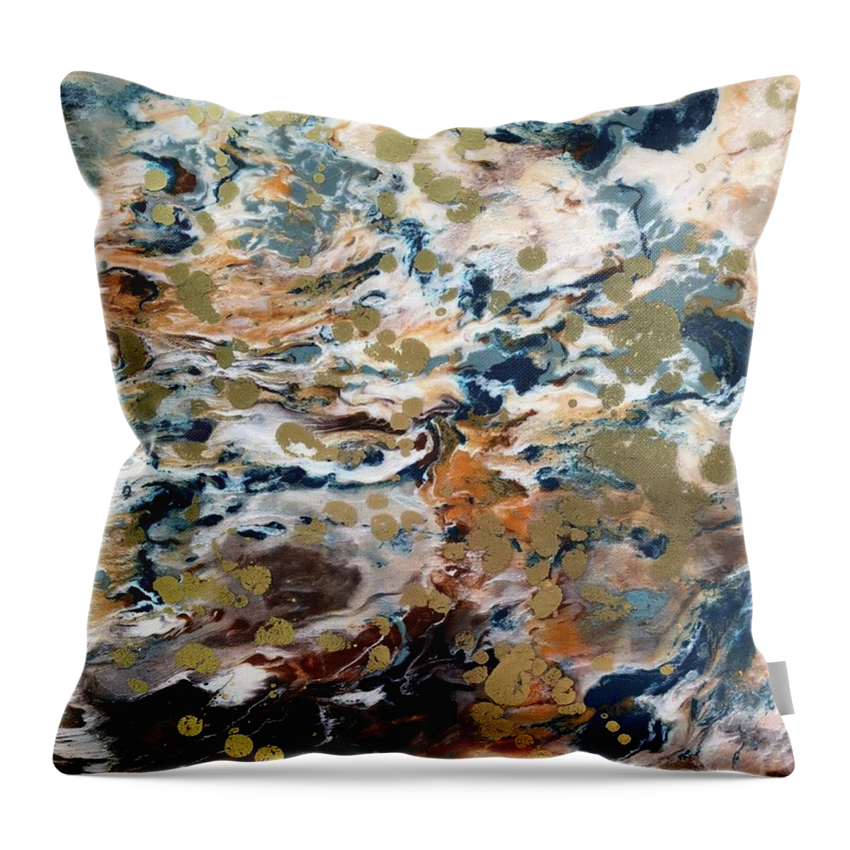 Abstract Throw Pillow featuring the painting Flotsam by Leslie Dobbins