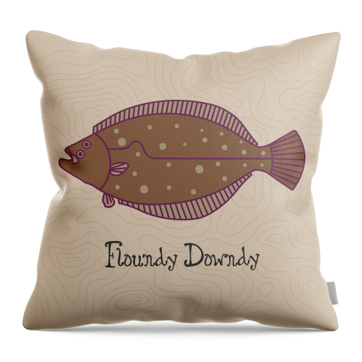  Throw Pillow featuring the digital art Floundy Downdy by Kevin Putman