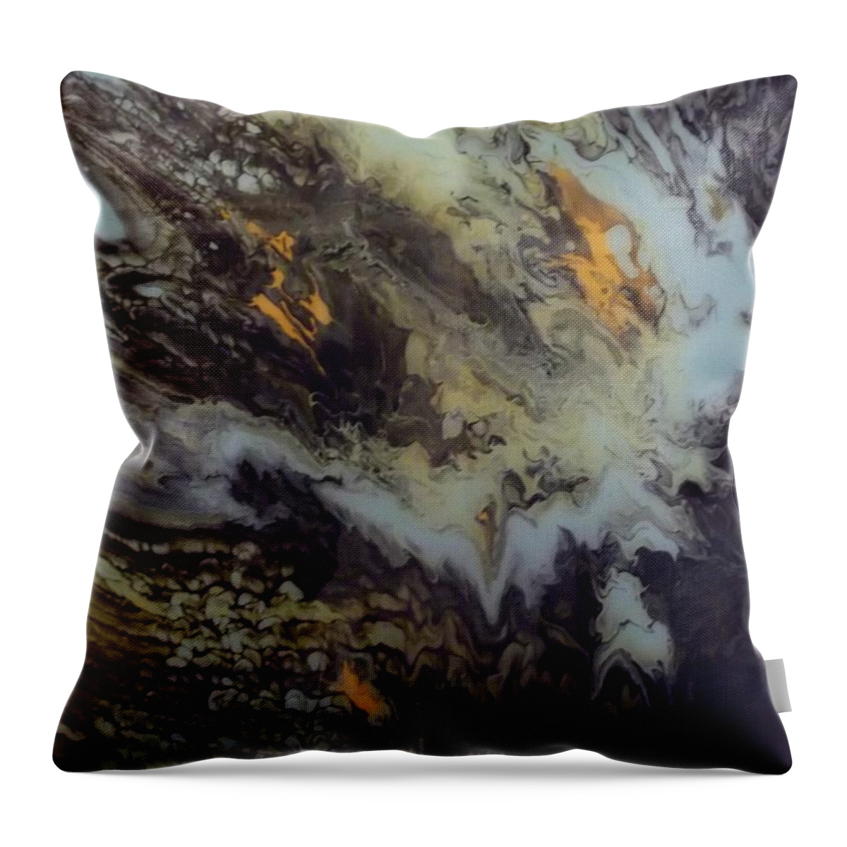 Abstract Throw Pillow featuring the mixed media Flow by Stephen King