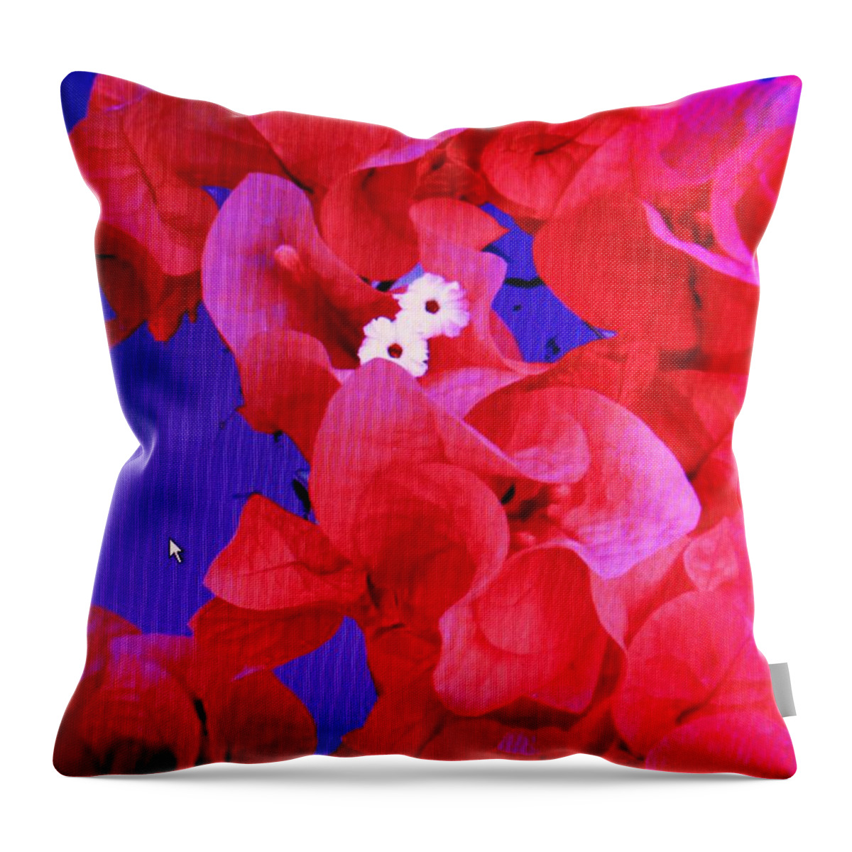 Red Throw Pillow featuring the photograph Flower Fantasy by Ian MacDonald